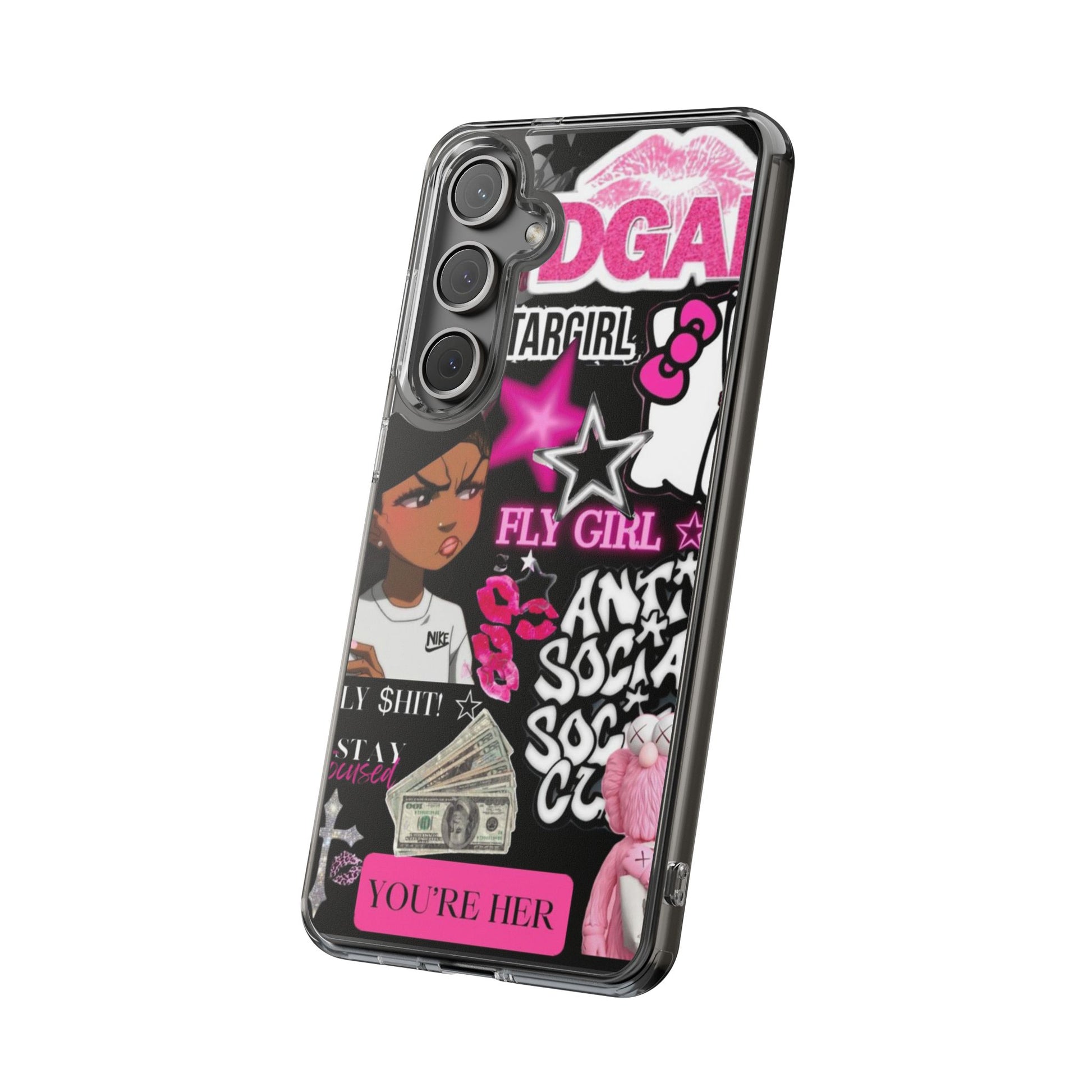 Trendy Clear Phone Case - Bold & Playful Design for Style Lovers
