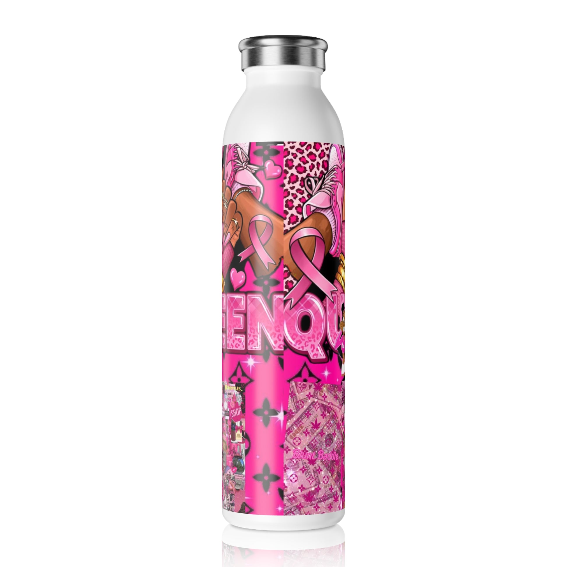 Stylish Slim Water Bottle - Pink Queen Design for Glamorous Hydration