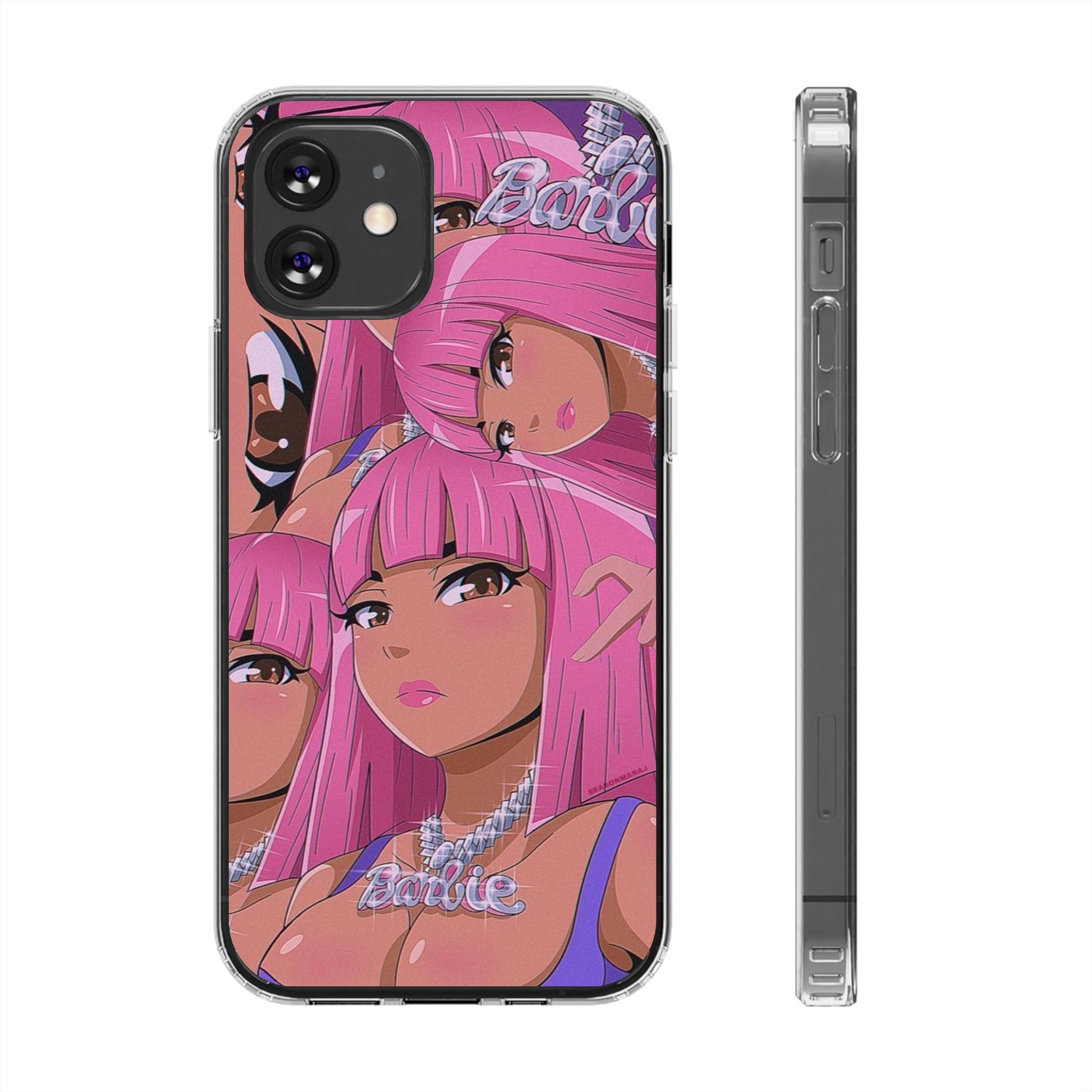 Barbie-Inspired Clear Phone Case - Trendy Protective Cover for Fashion Lovers
