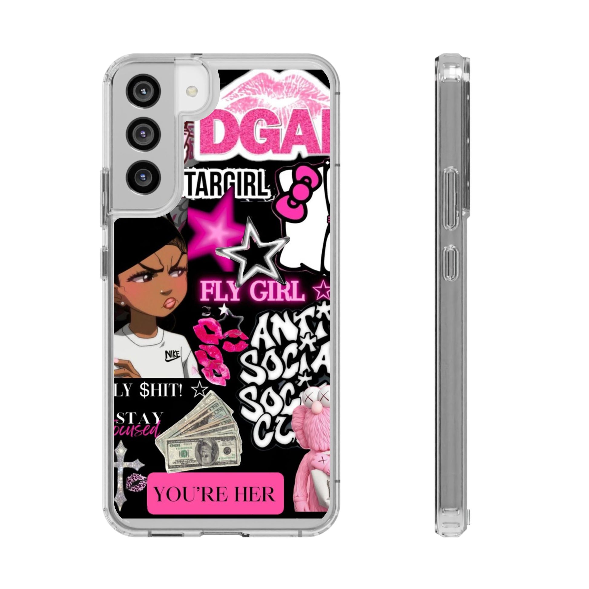 Trendy Clear Phone Case - Bold & Playful Design for Style Lovers