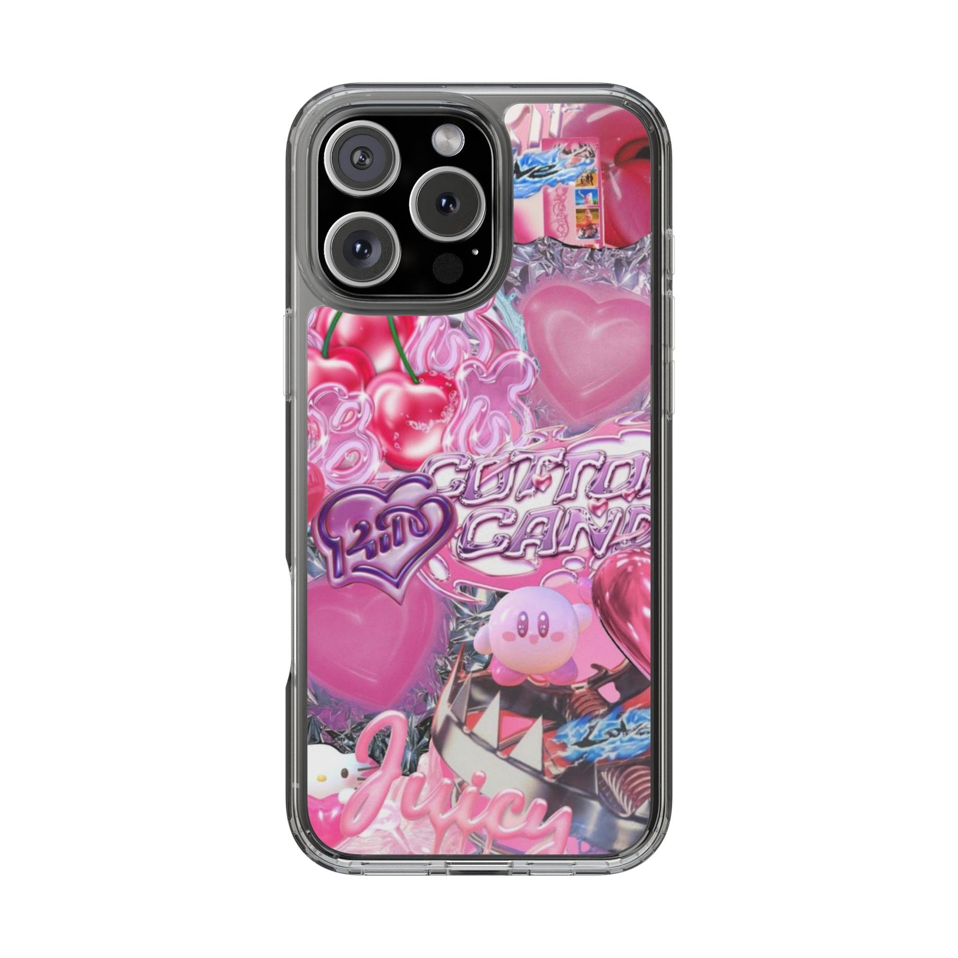 Juicy Candy Clear Phone Cases - Cute Cherry Heart Design for Sweet Lovers