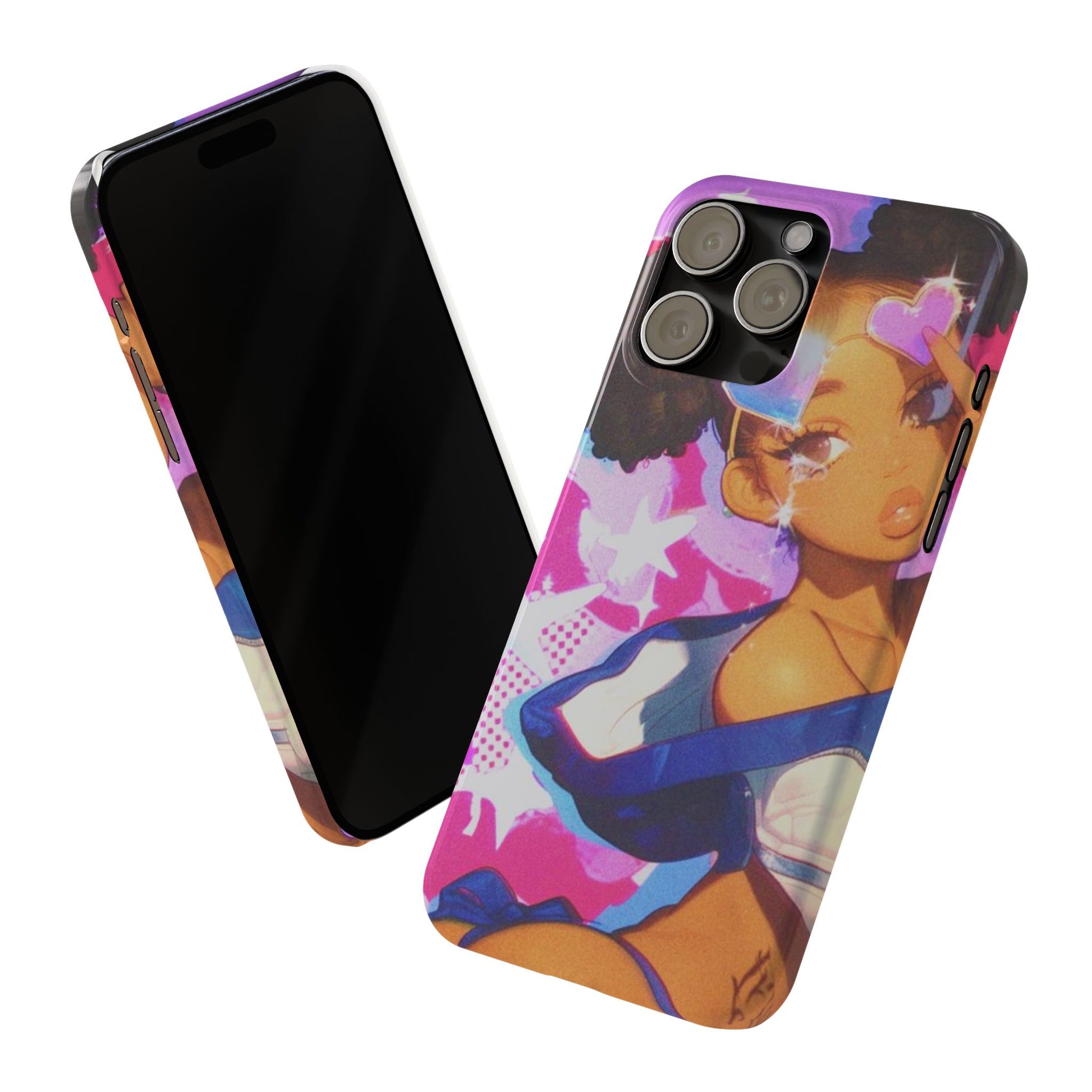 Colorful Anime Slim Phone Cases | Cute Phone Cover, Kawaii Aesthetic, Cartoon Girl, Gifts for Her, Trendy Accessory