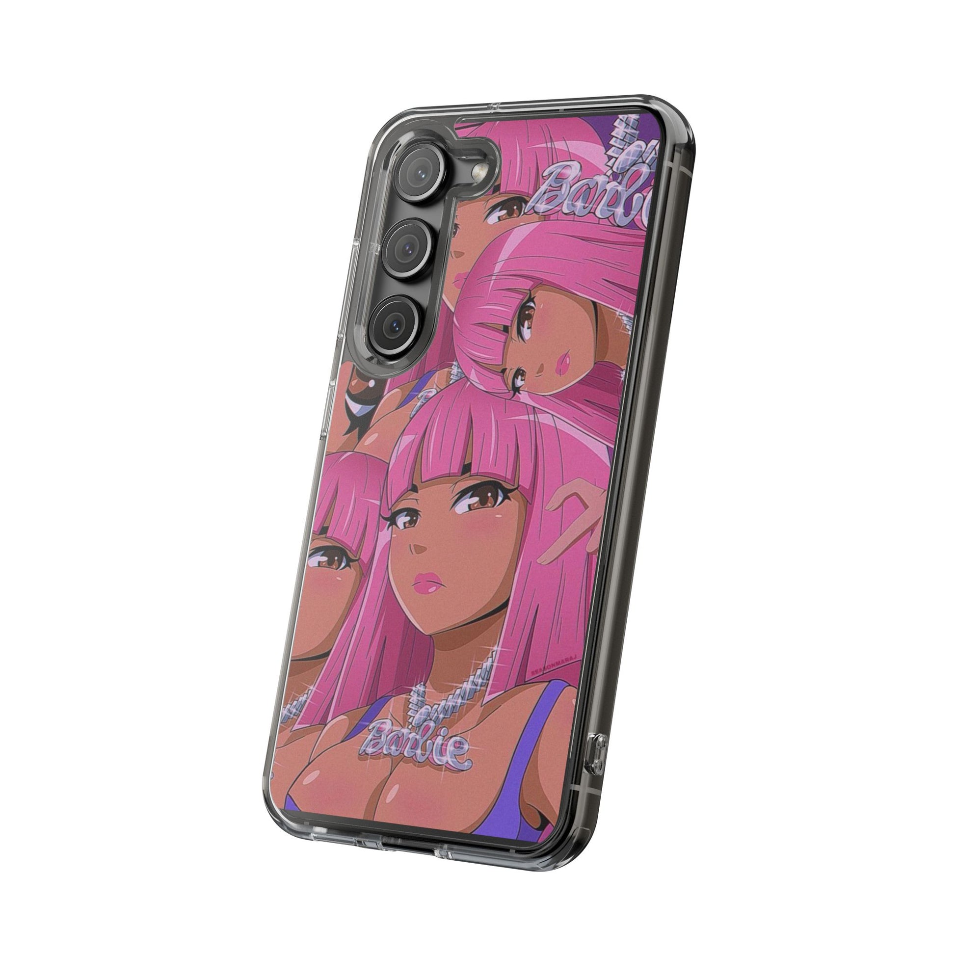 Barbie-Inspired Clear Phone Case - Trendy Protective Cover for Fashion Lovers