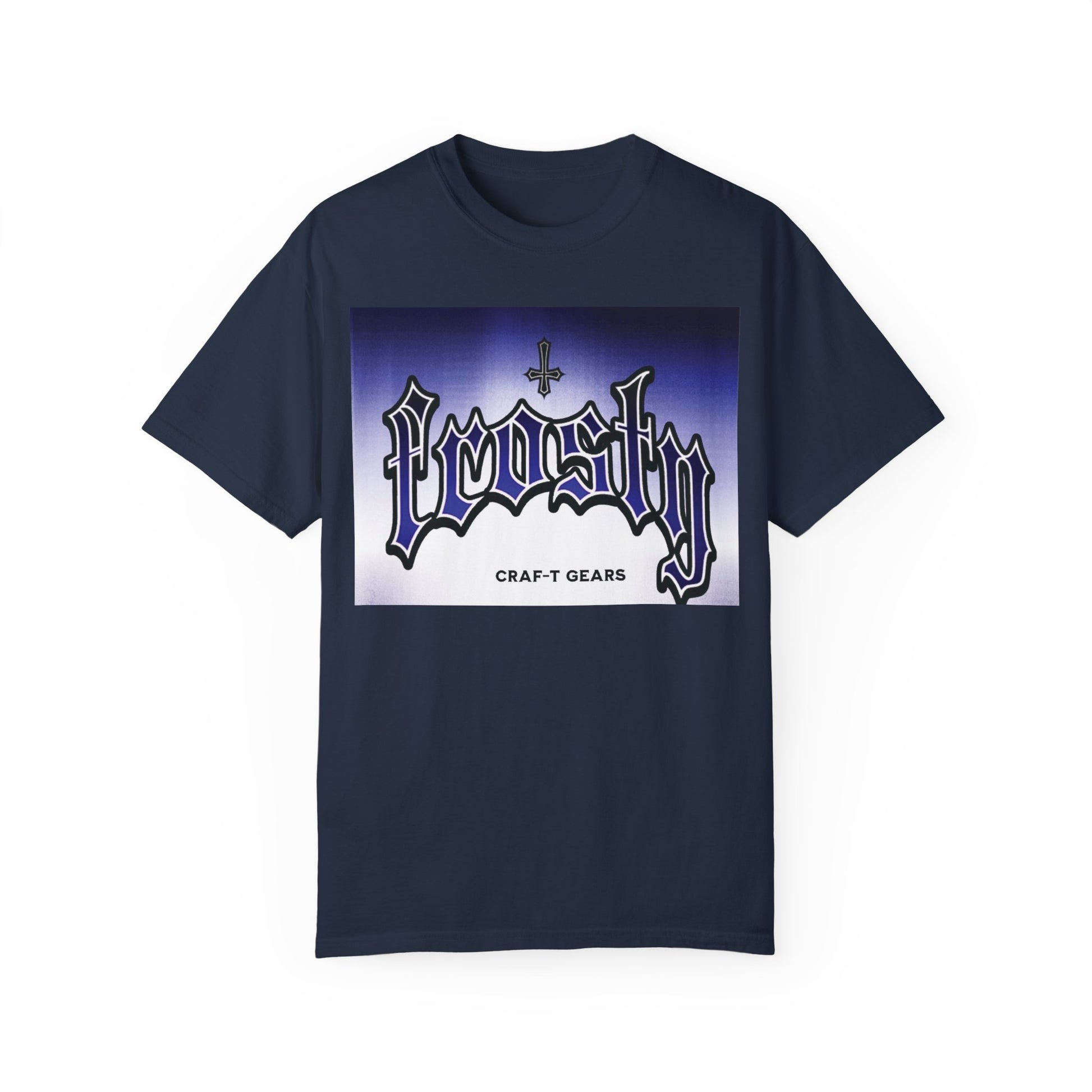 Frosty Male Garment-Dyed T-shirt - Cool Graphic Tee for Streetwear Lovers