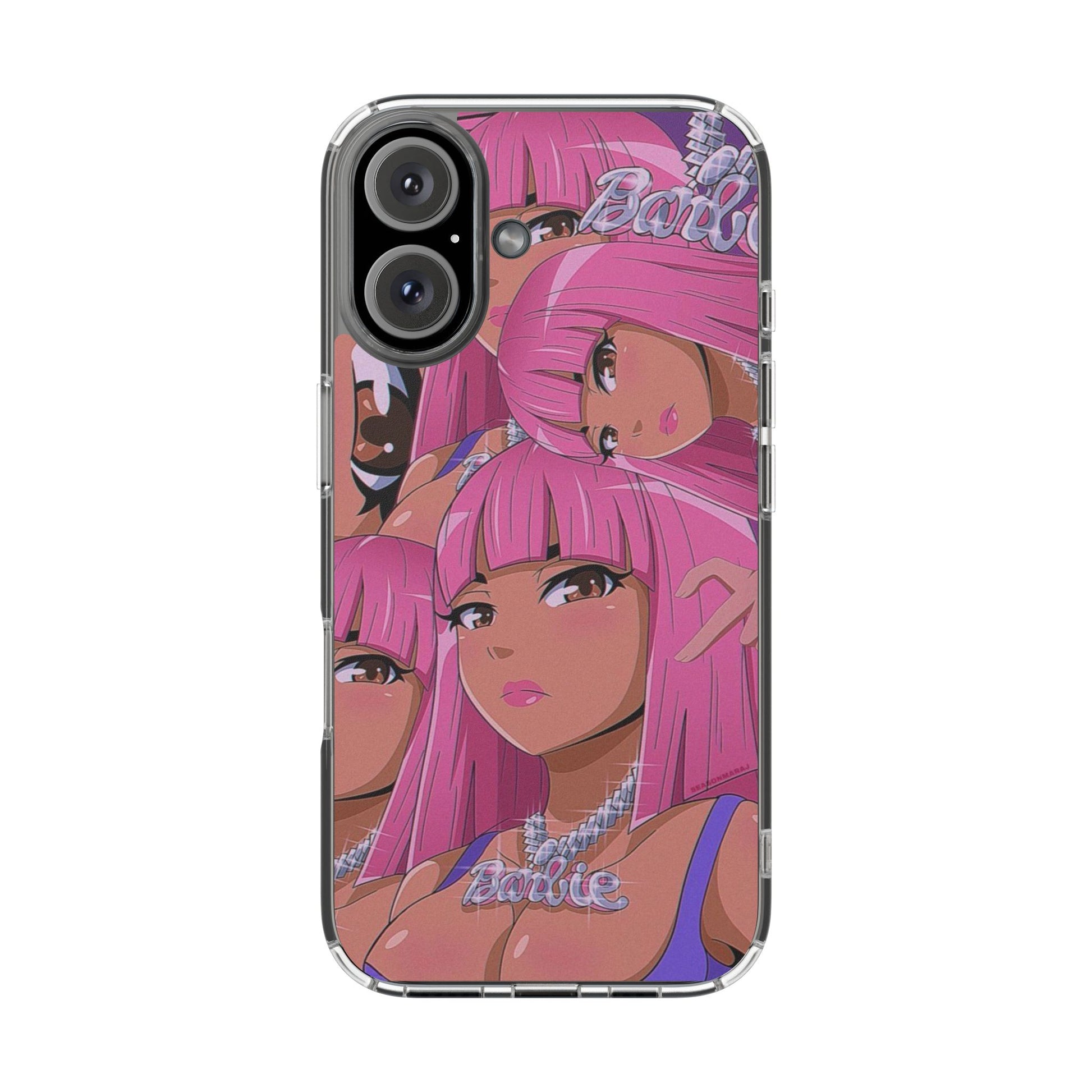 Barbie-Inspired Clear Phone Case - Trendy Protective Cover for Fashion Lovers