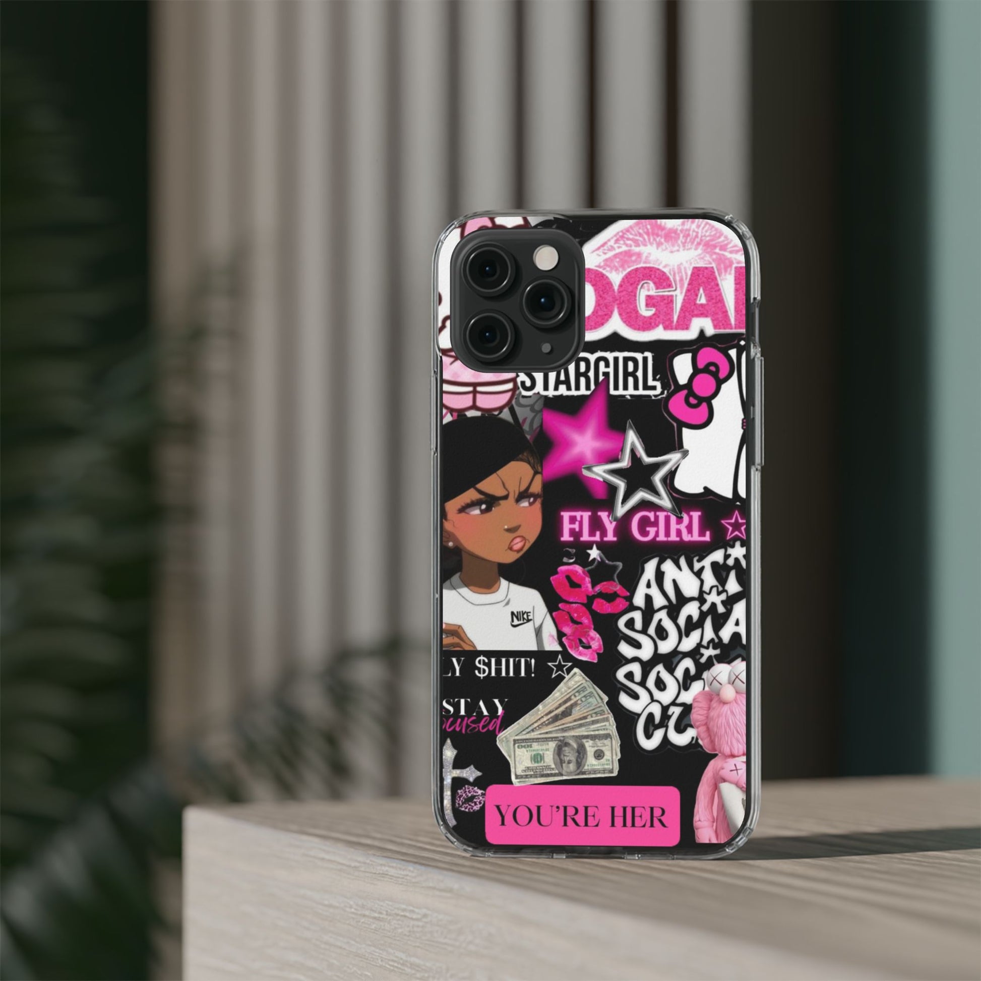 Trendy Clear Phone Case - Bold & Playful Design for Style Lovers