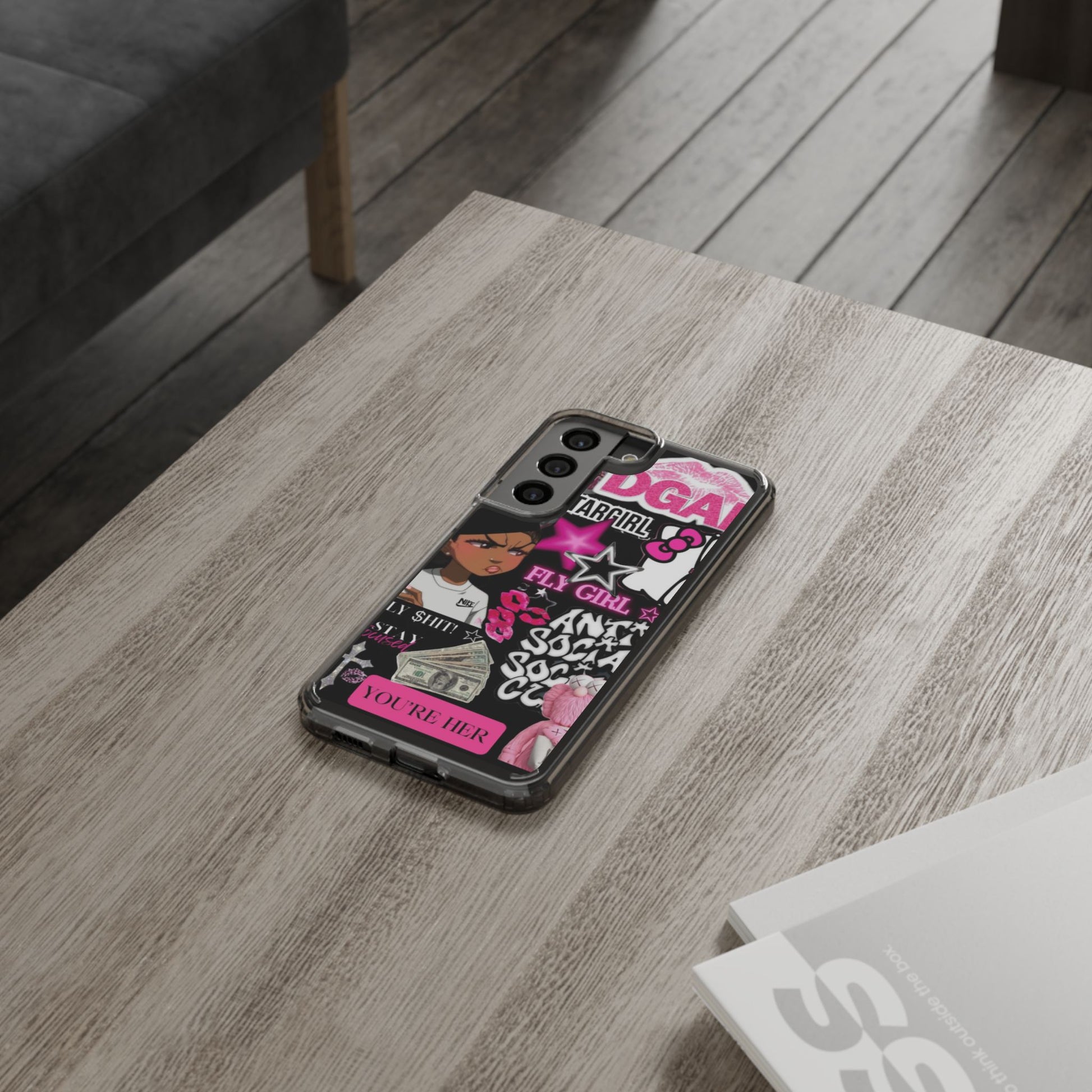 Trendy Clear Phone Case - Bold & Playful Design for Style Lovers