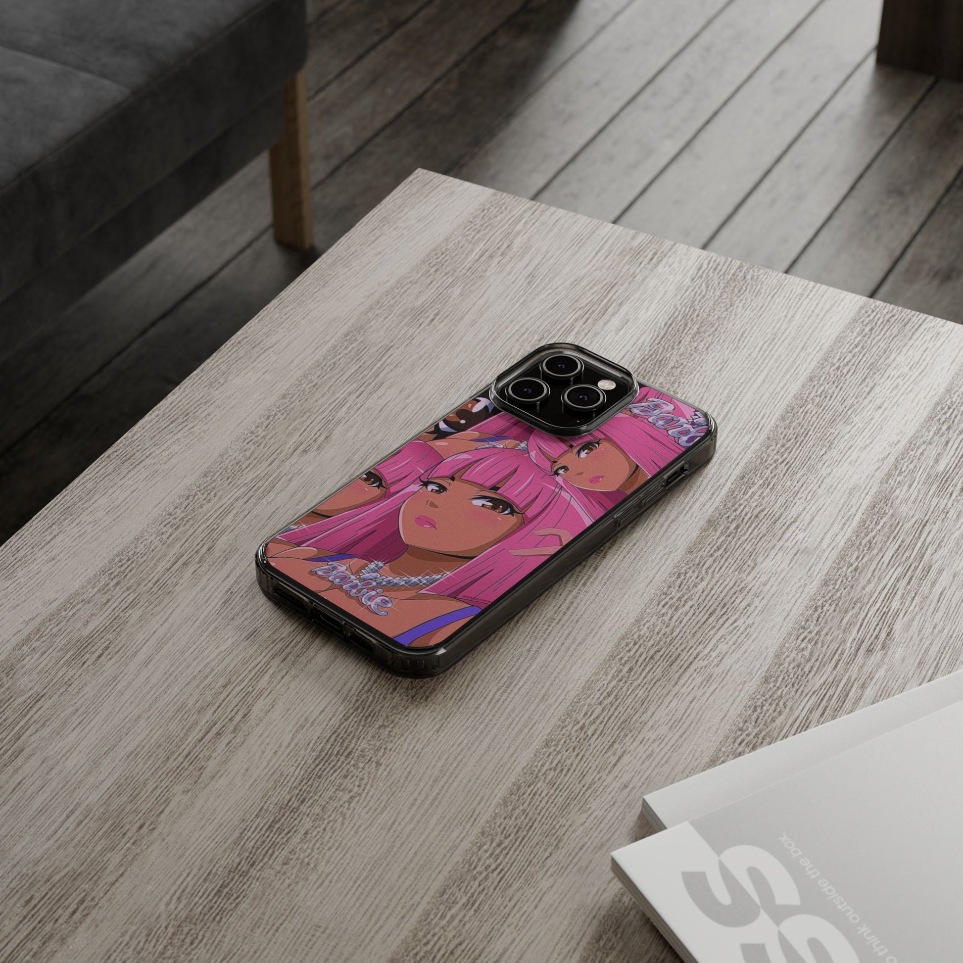 Barbie-Inspired Clear Phone Case - Trendy Protective Cover for Fashion Lovers