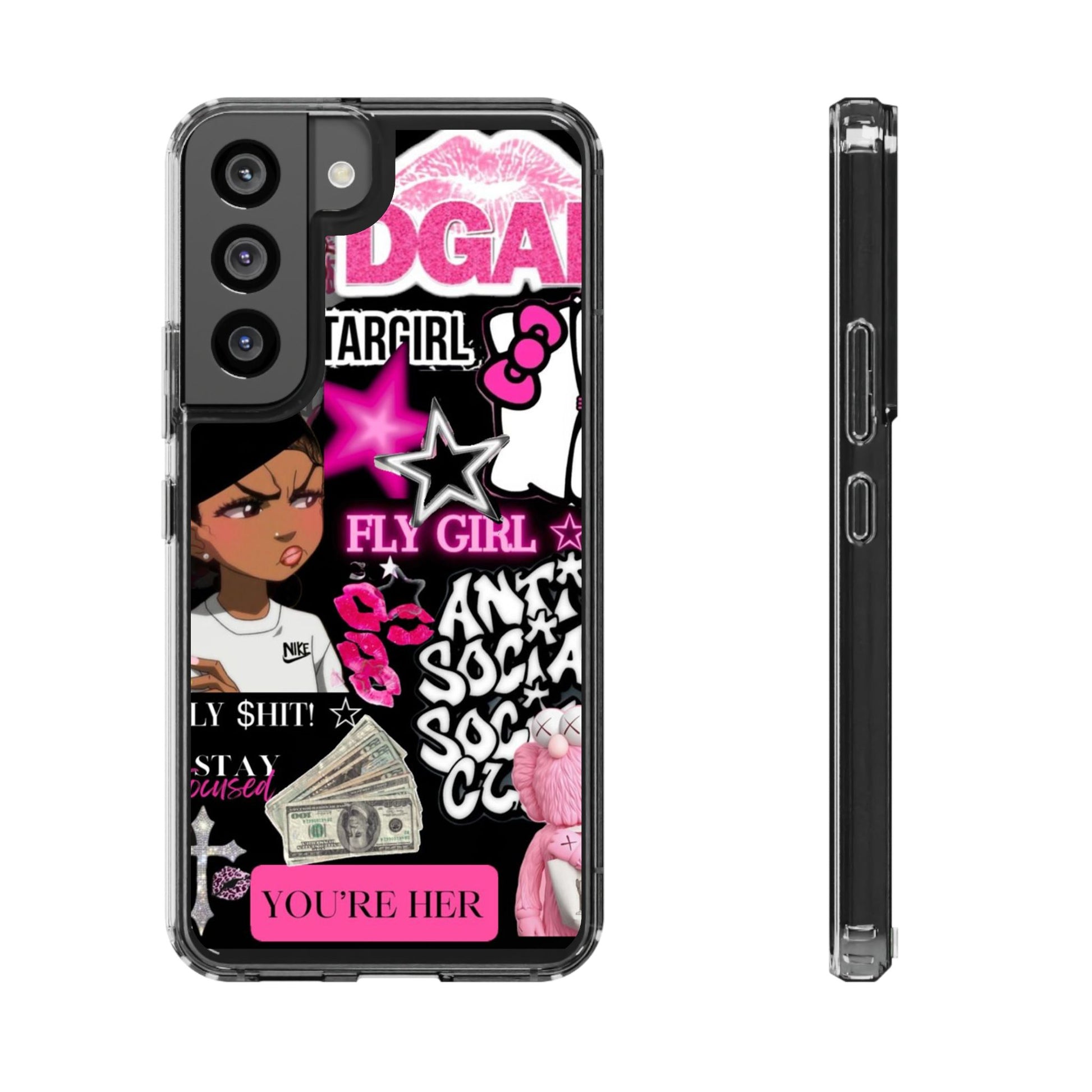 Trendy Clear Phone Case - Bold & Playful Design for Style Lovers