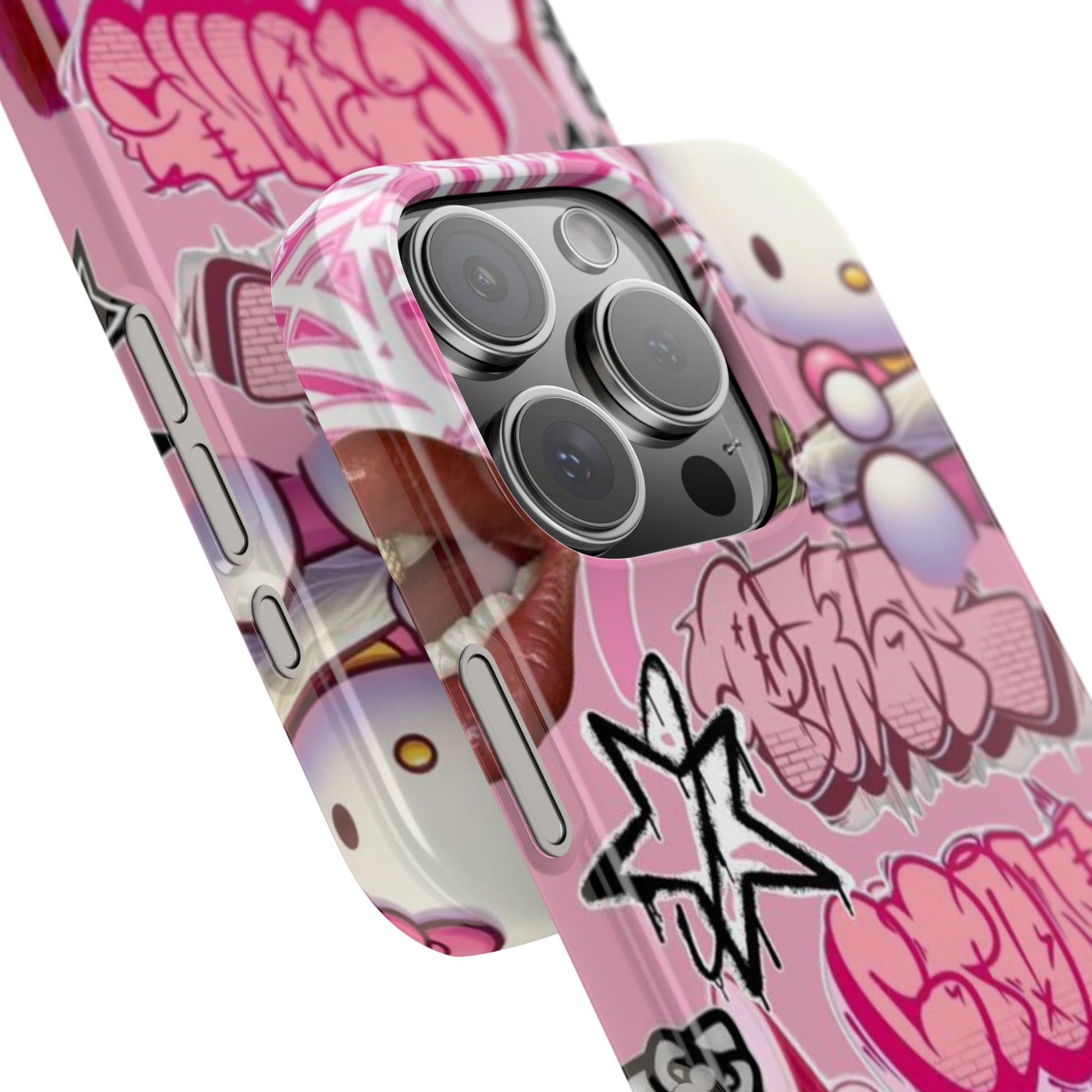 Trendy Hello Kitty Slim Phone Case - Graffiti Style, Cute and Stylish