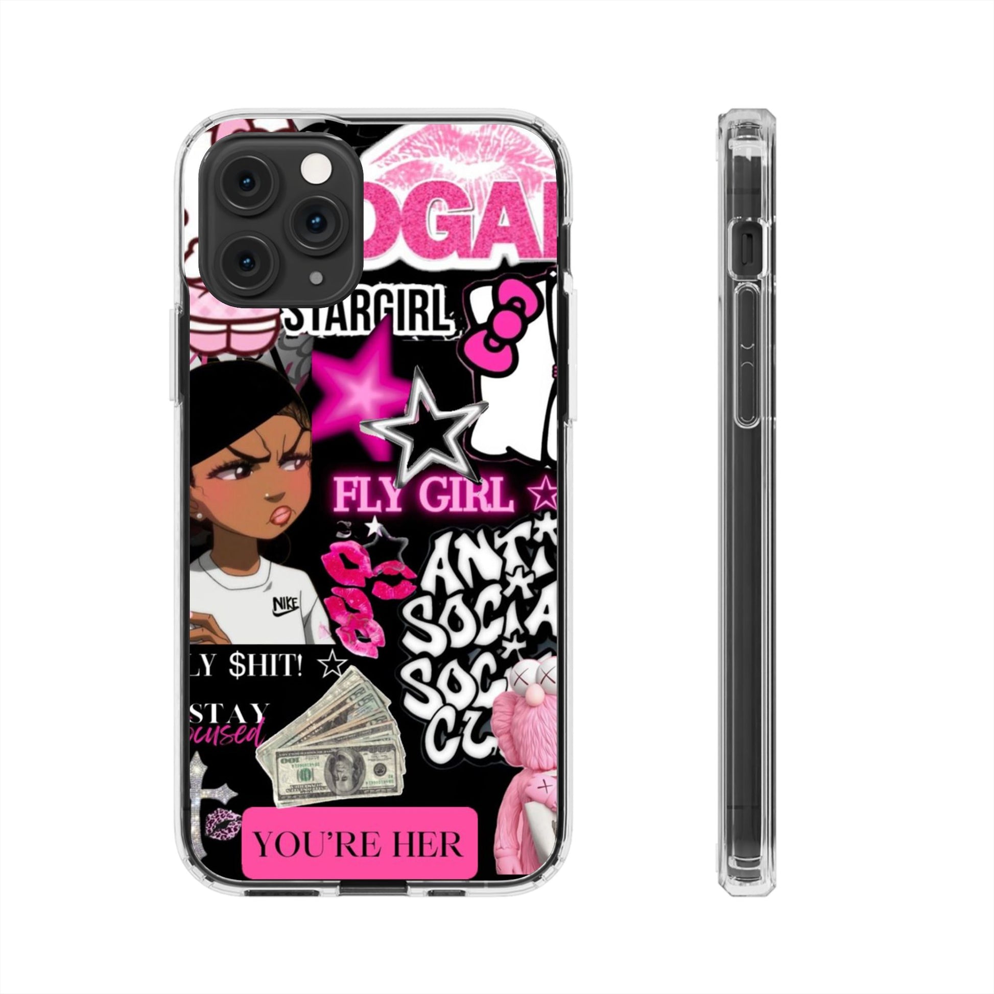 Trendy Clear Phone Case - Bold & Playful Design for Style Lovers