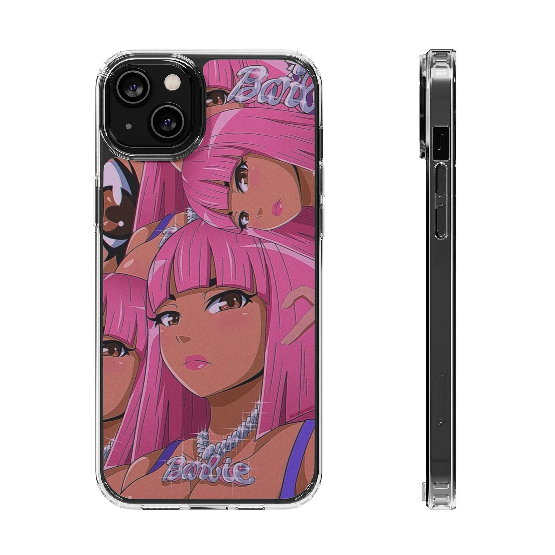 Barbie-Inspired Clear Phone Case - Trendy Protective Cover for Fashion Lovers