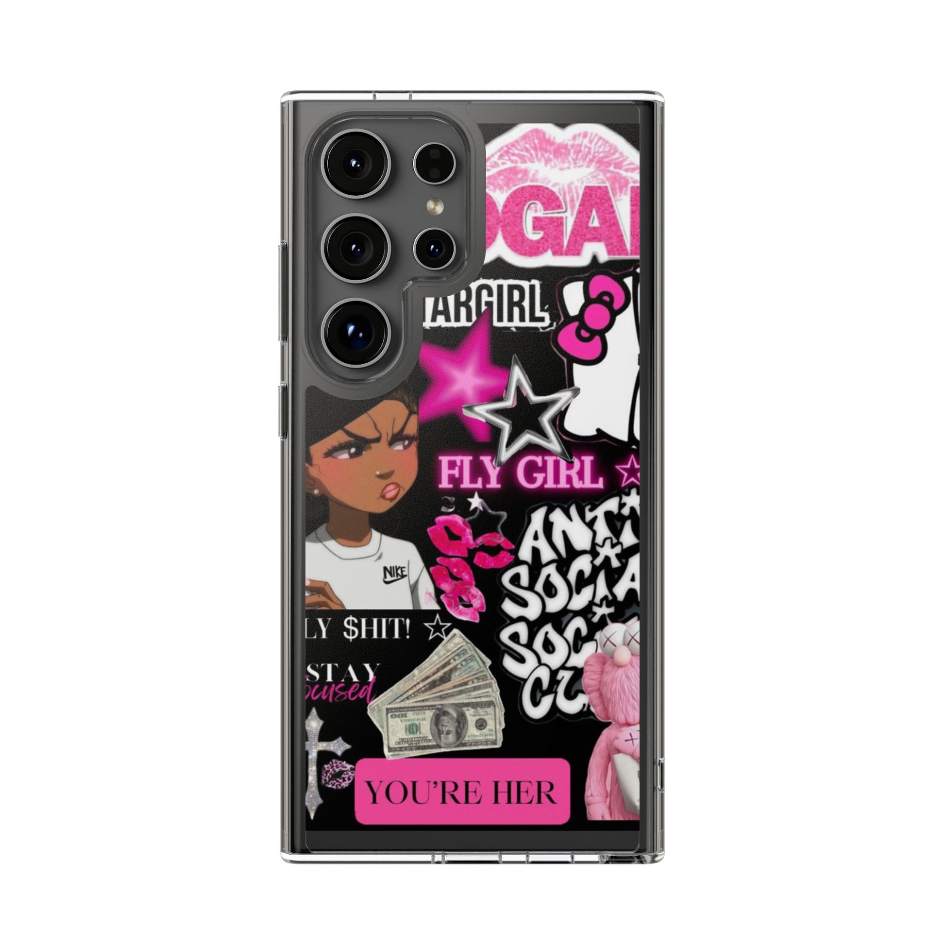Trendy Clear Phone Case - Bold & Playful Design for Style Lovers