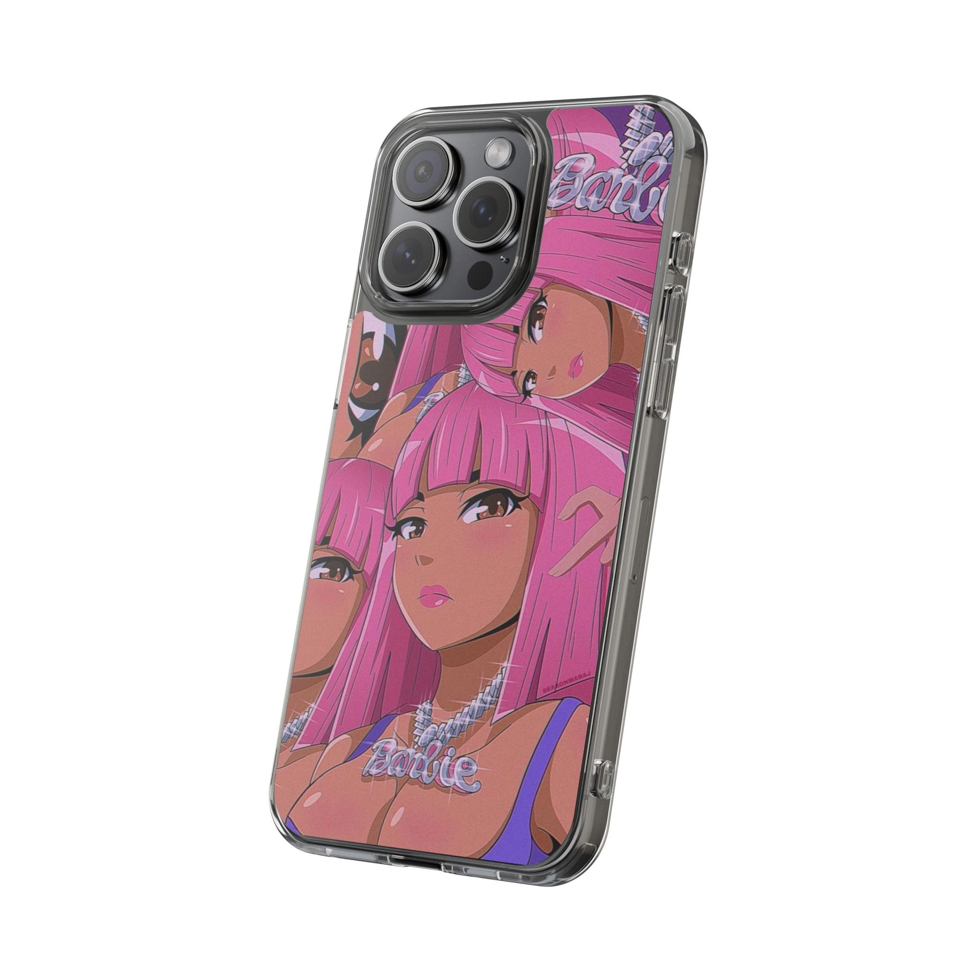 Barbie-Inspired Clear Phone Case - Trendy Protective Cover for Fashion Lovers