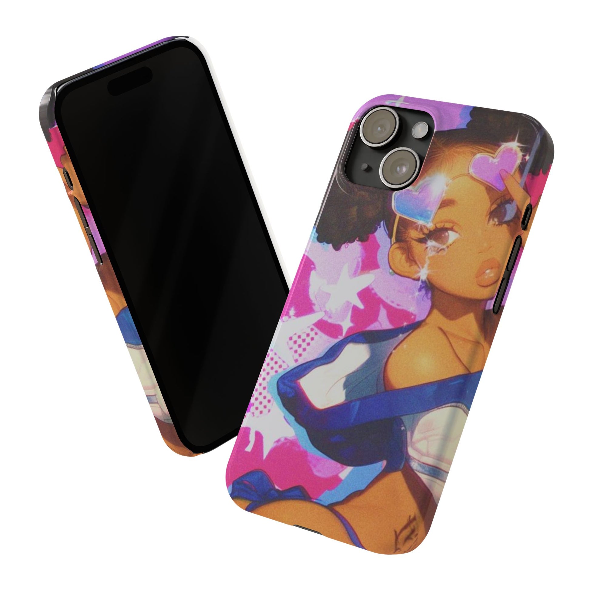 Colorful Anime Slim Phone Cases | Cute Phone Cover, Kawaii Aesthetic, Cartoon Girl, Gifts for Her, Trendy Accessory