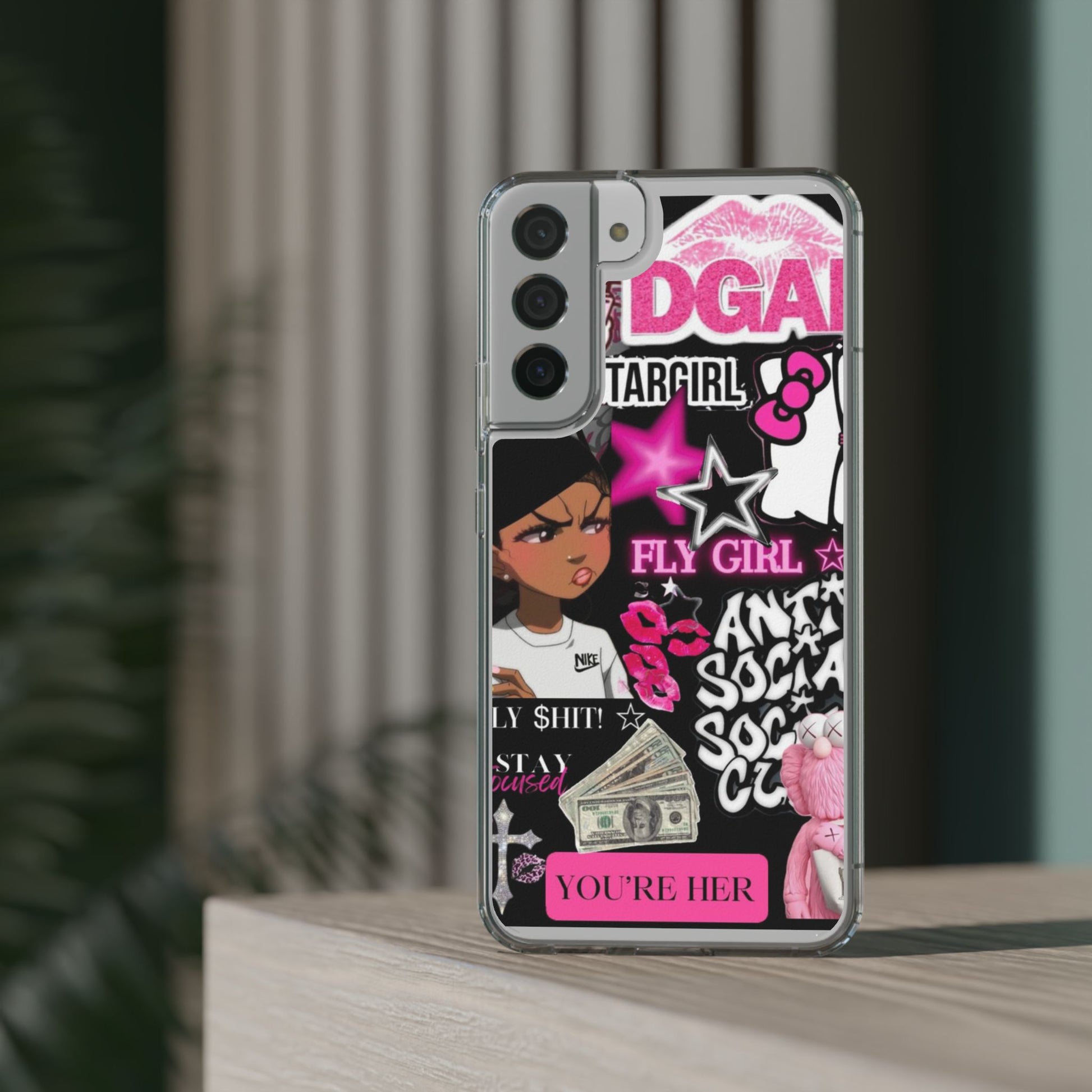 Trendy Clear Phone Case - Bold & Playful Design for Style Lovers