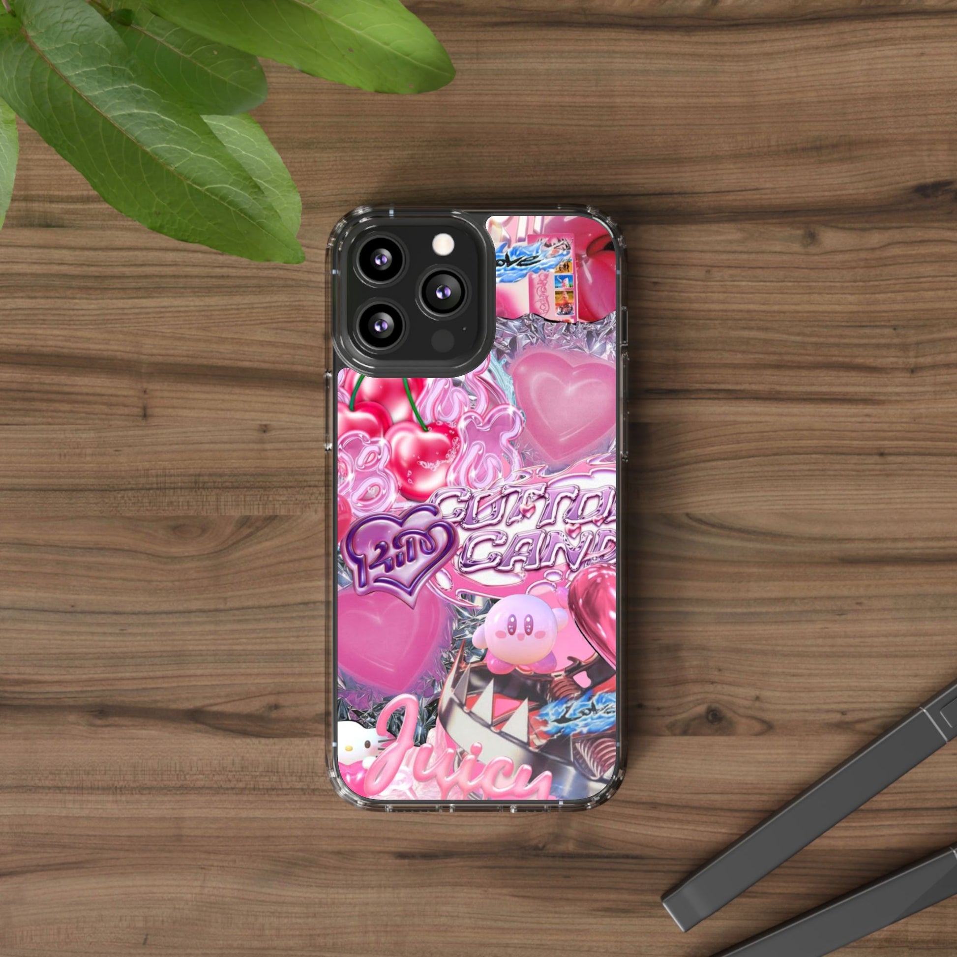 Juicy Candy Clear Phone Cases - Cute Cherry Heart Design for Sweet Lovers
