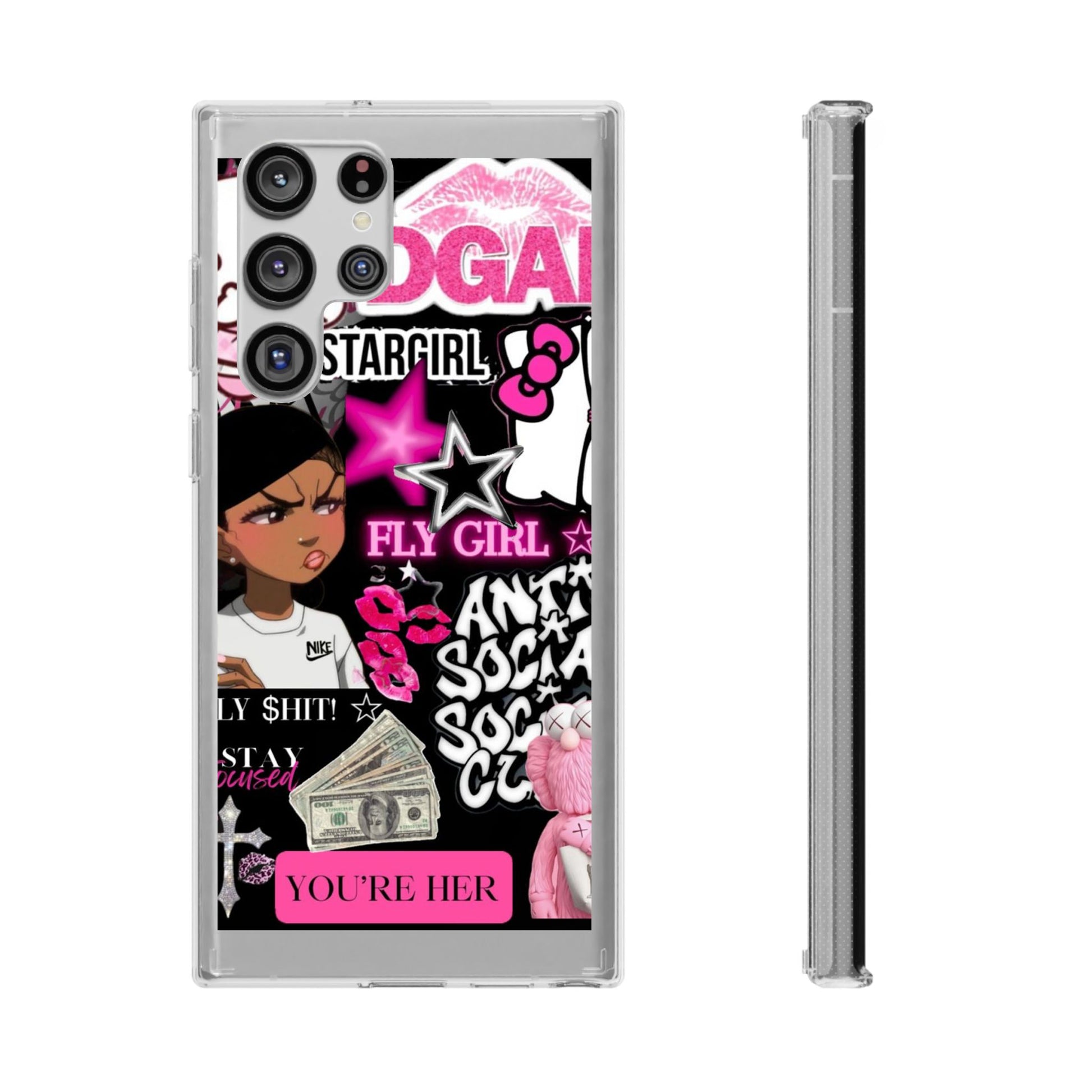 Trendy Clear Phone Case - Bold & Playful Design for Style Lovers