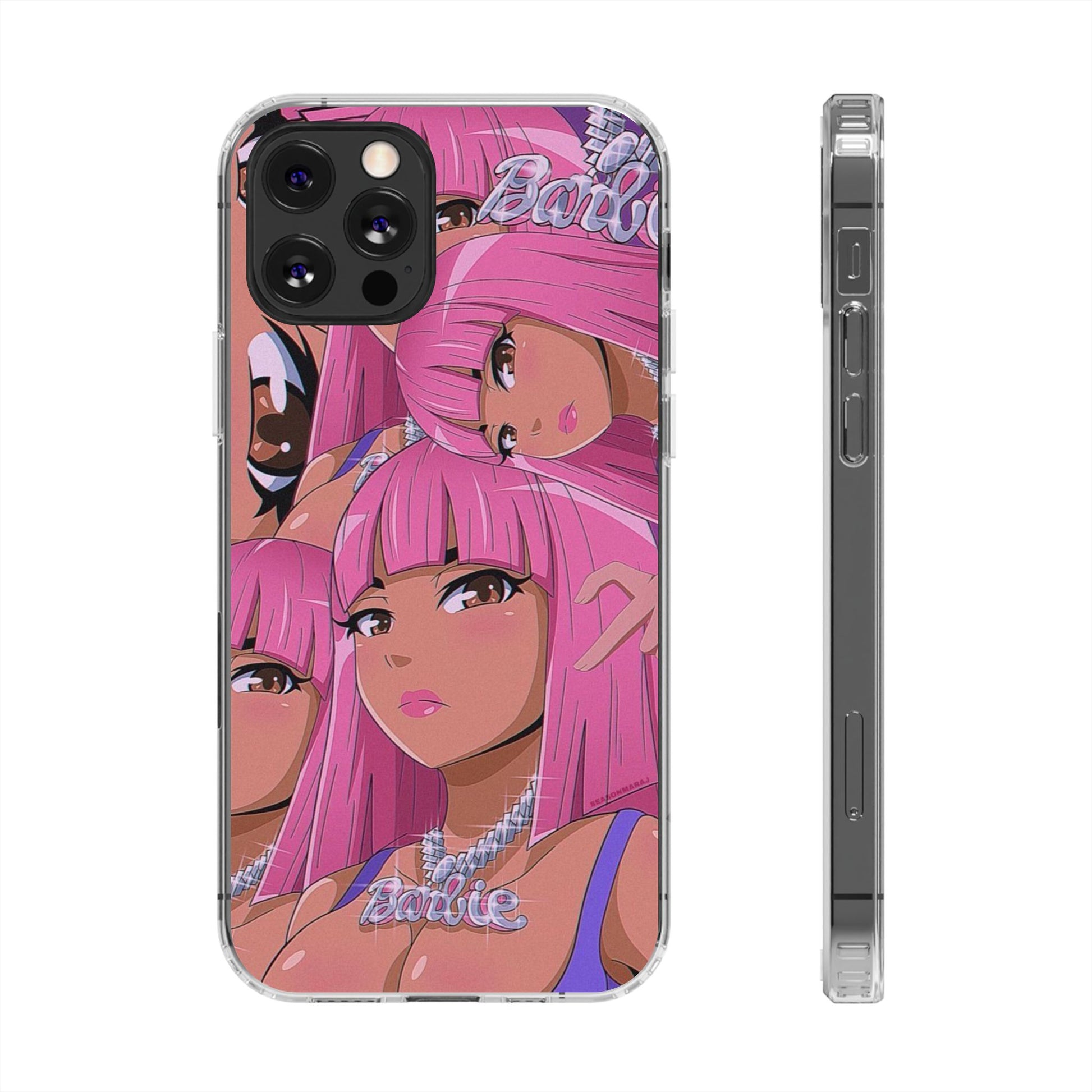 Barbie-Inspired Clear Phone Case - Trendy Protective Cover for Fashion Lovers