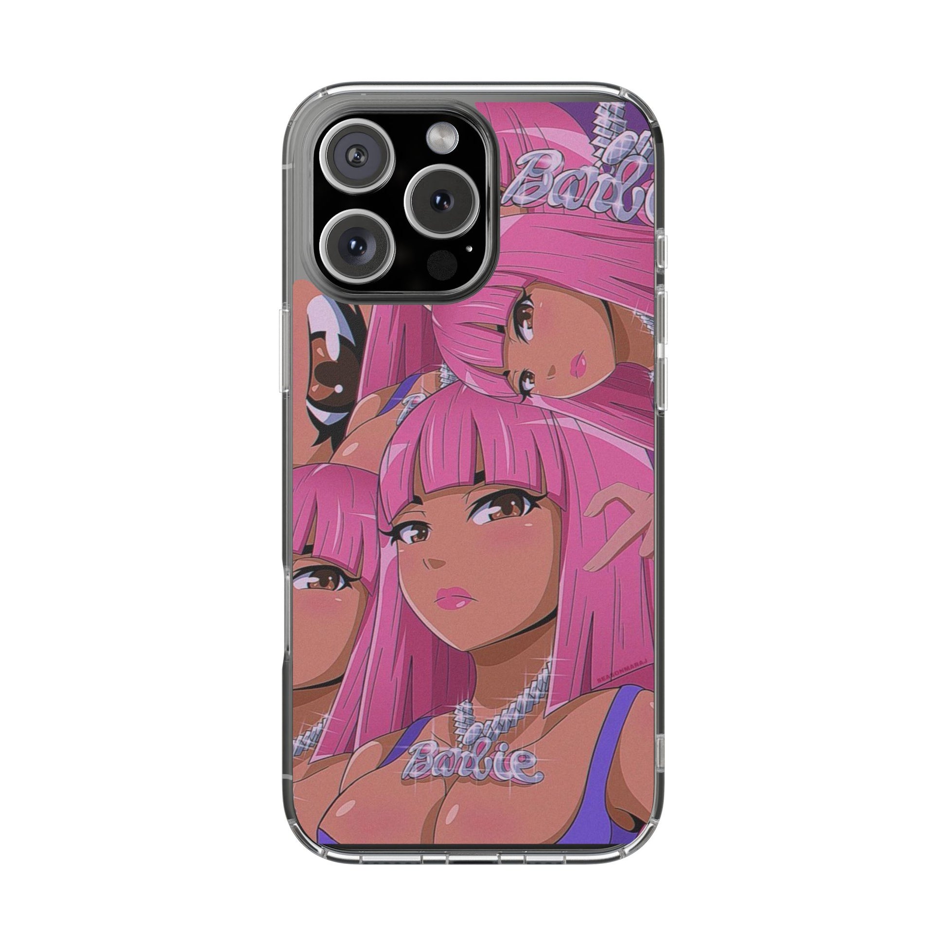 Barbie-Inspired Clear Phone Case - Trendy Protective Cover for Fashion Lovers