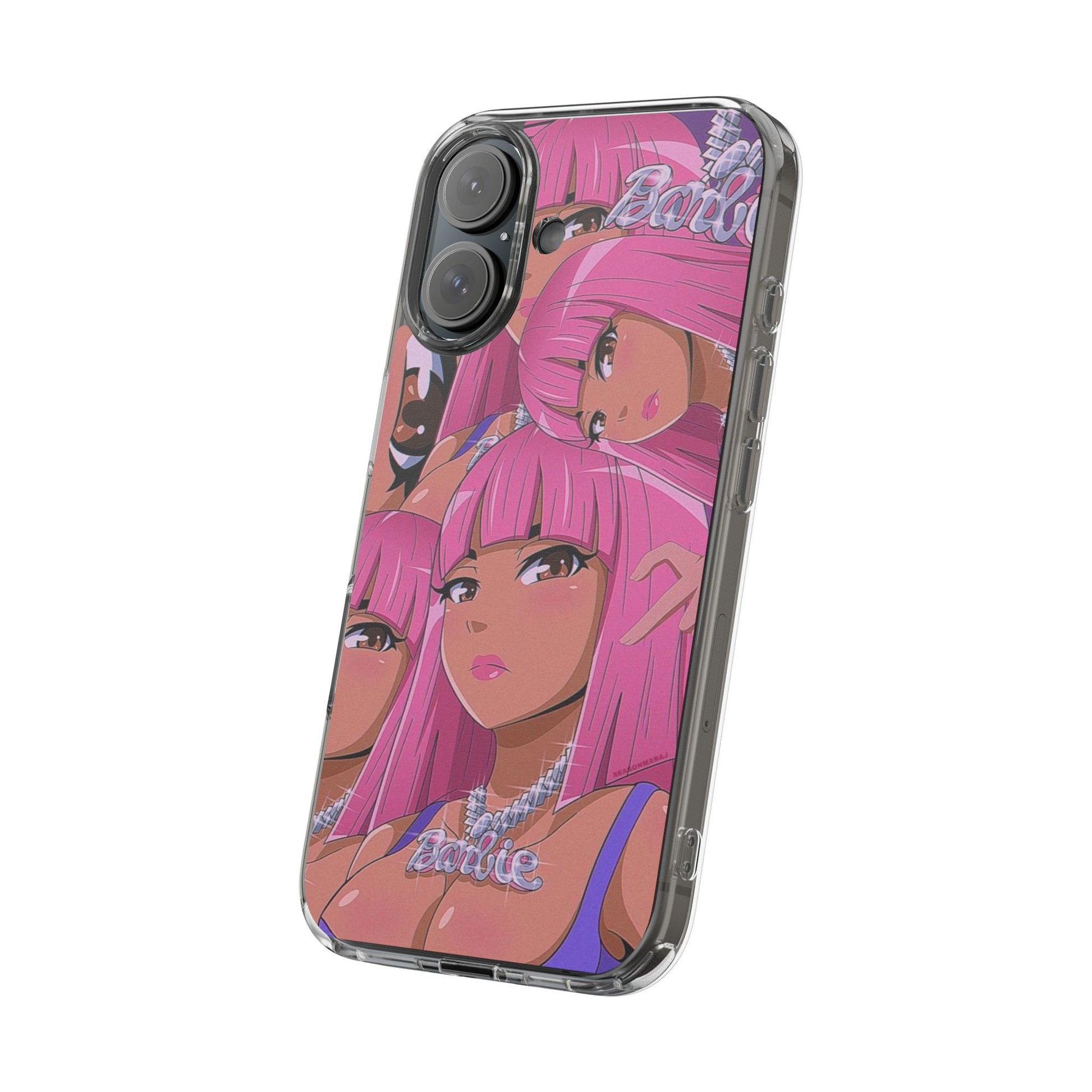 Barbie-Inspired Clear Phone Case - Trendy Protective Cover for Fashion Lovers