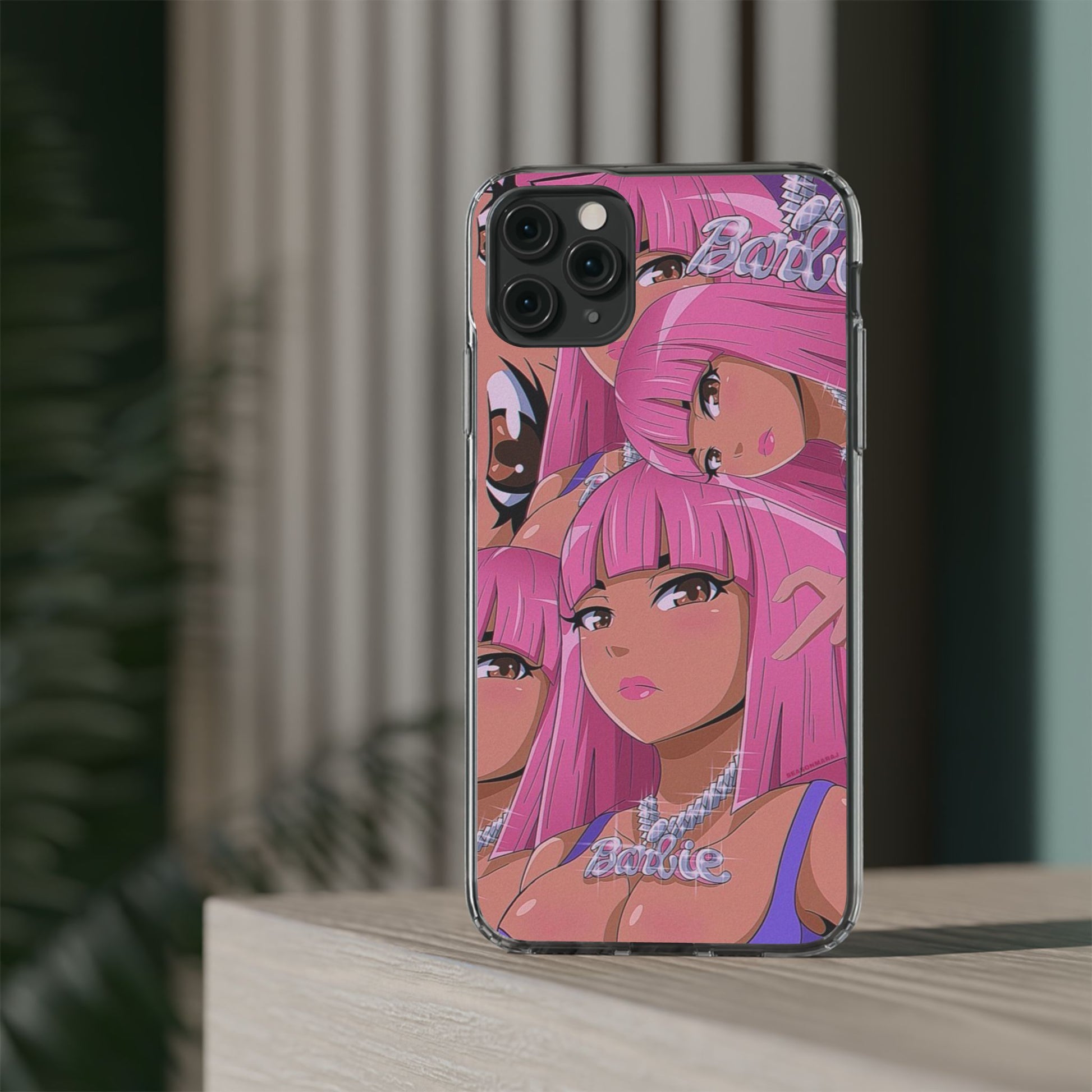 Barbie-Inspired Clear Phone Case - Trendy Protective Cover for Fashion Lovers