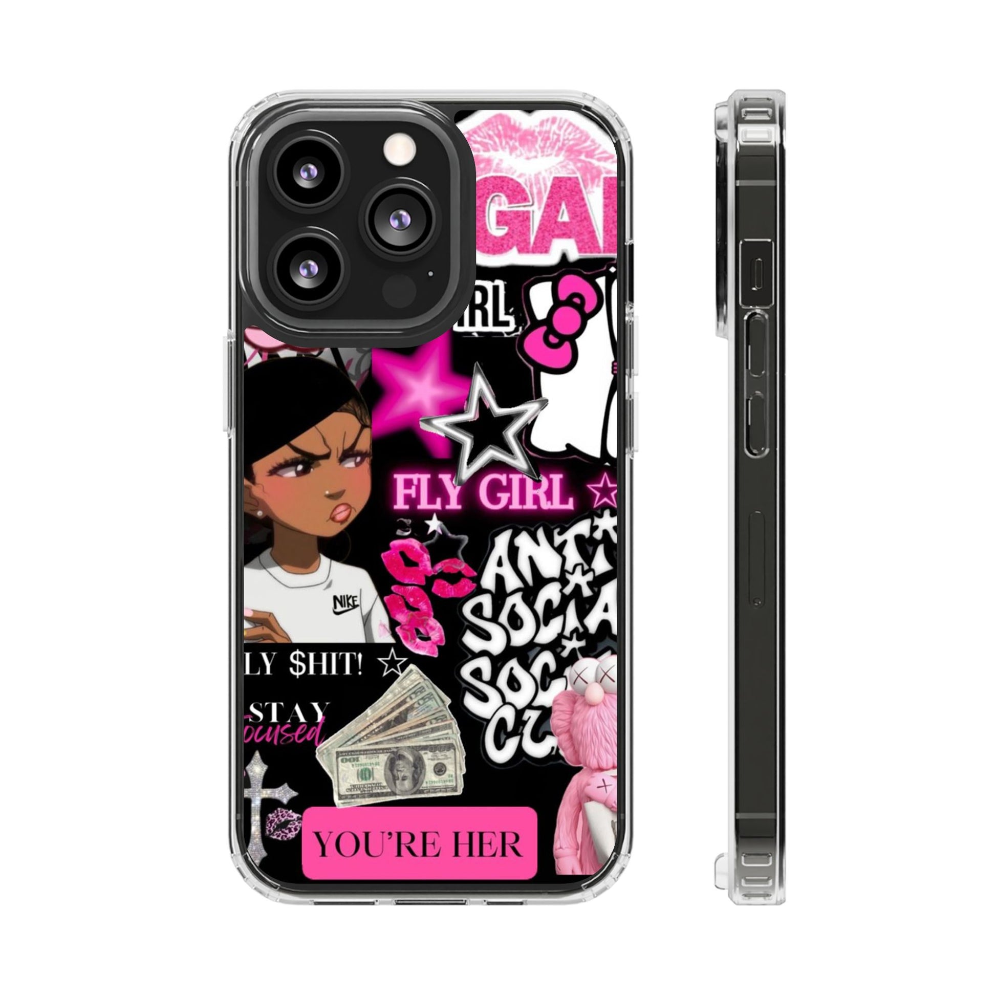 Trendy Clear Phone Case - Bold & Playful Design for Style Lovers