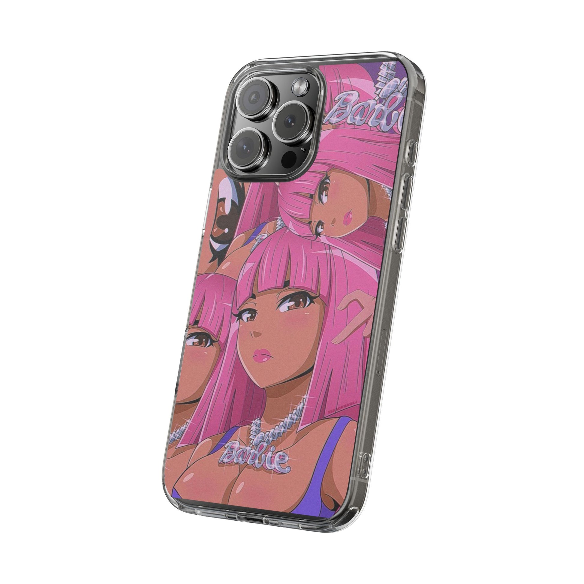 Barbie-Inspired Clear Phone Case - Trendy Protective Cover for Fashion Lovers