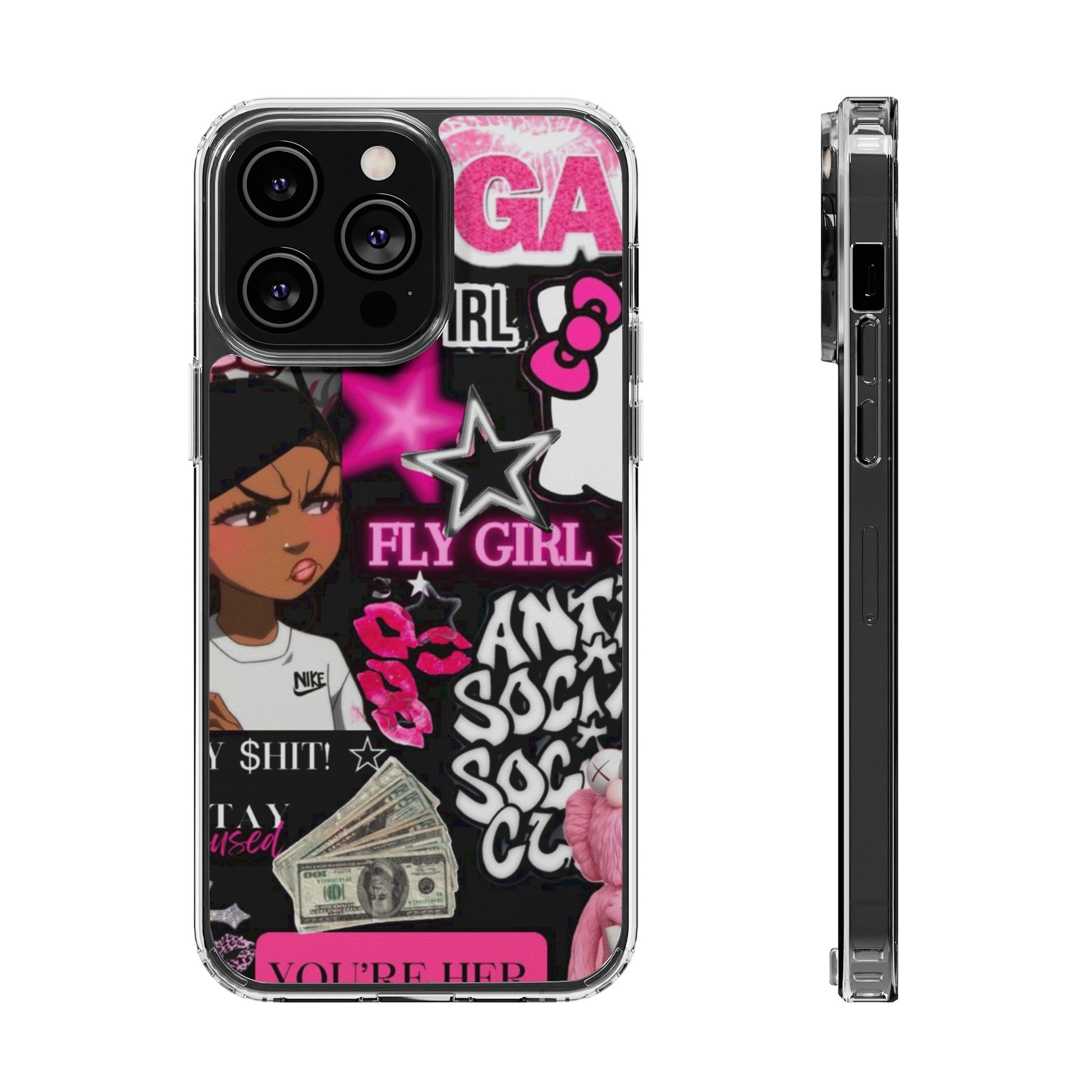 Trendy Clear Phone Case - Bold & Playful Design for Style Lovers