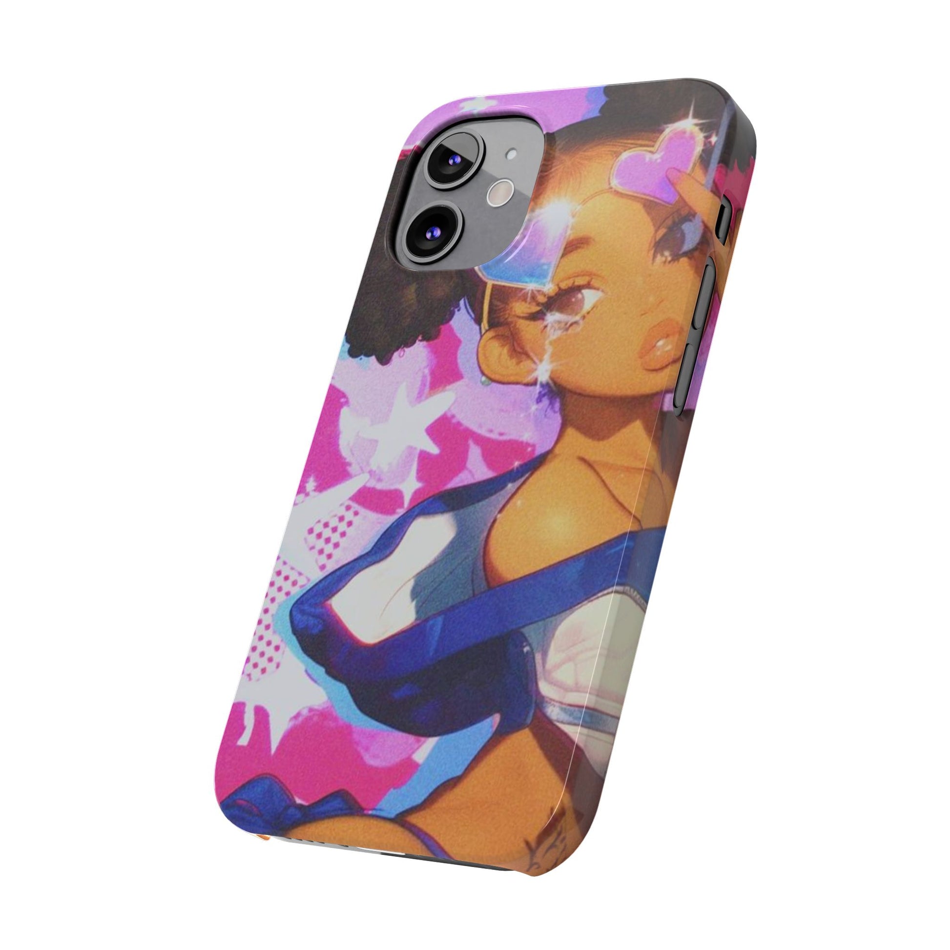 Colorful Anime Slim Phone Cases | Cute Phone Cover, Kawaii Aesthetic, Cartoon Girl, Gifts for Her, Trendy Accessory