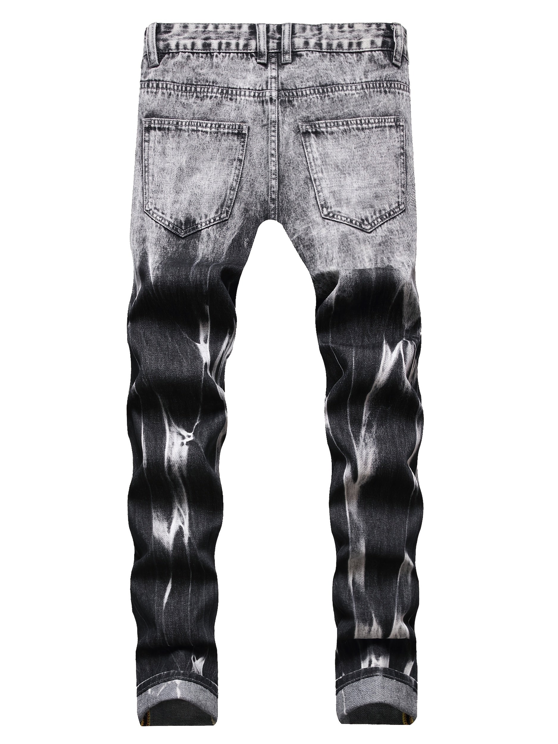 [Ripped Faux Denim] Classic Ripped Faux Denim - Straight Fit Faux Denim for Men