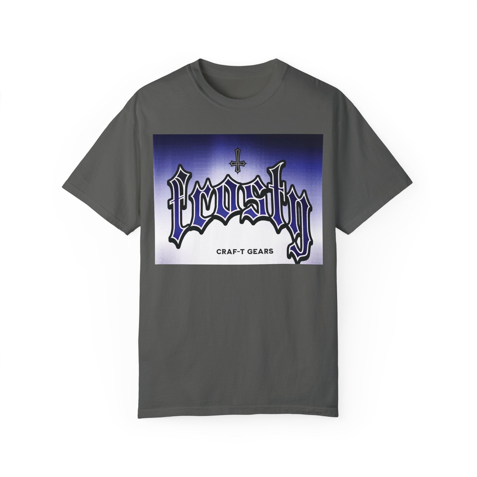 Frosty Male Garment-Dyed T-shirt - Cool Graphic Tee for Streetwear Lovers