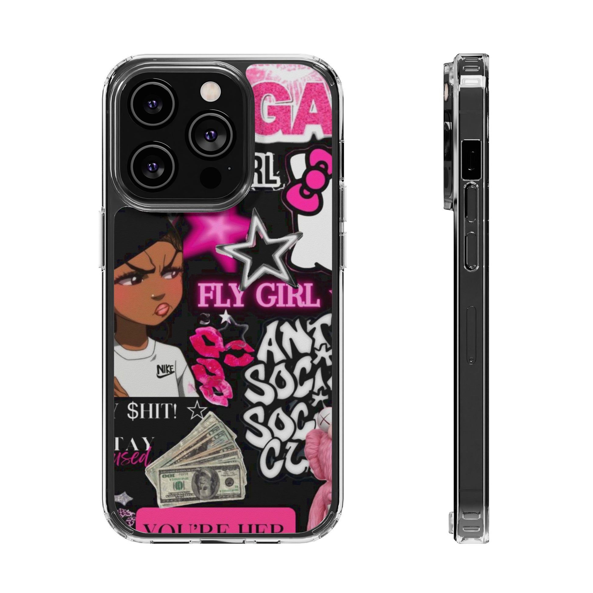 Trendy Clear Phone Case - Bold & Playful Design for Style Lovers