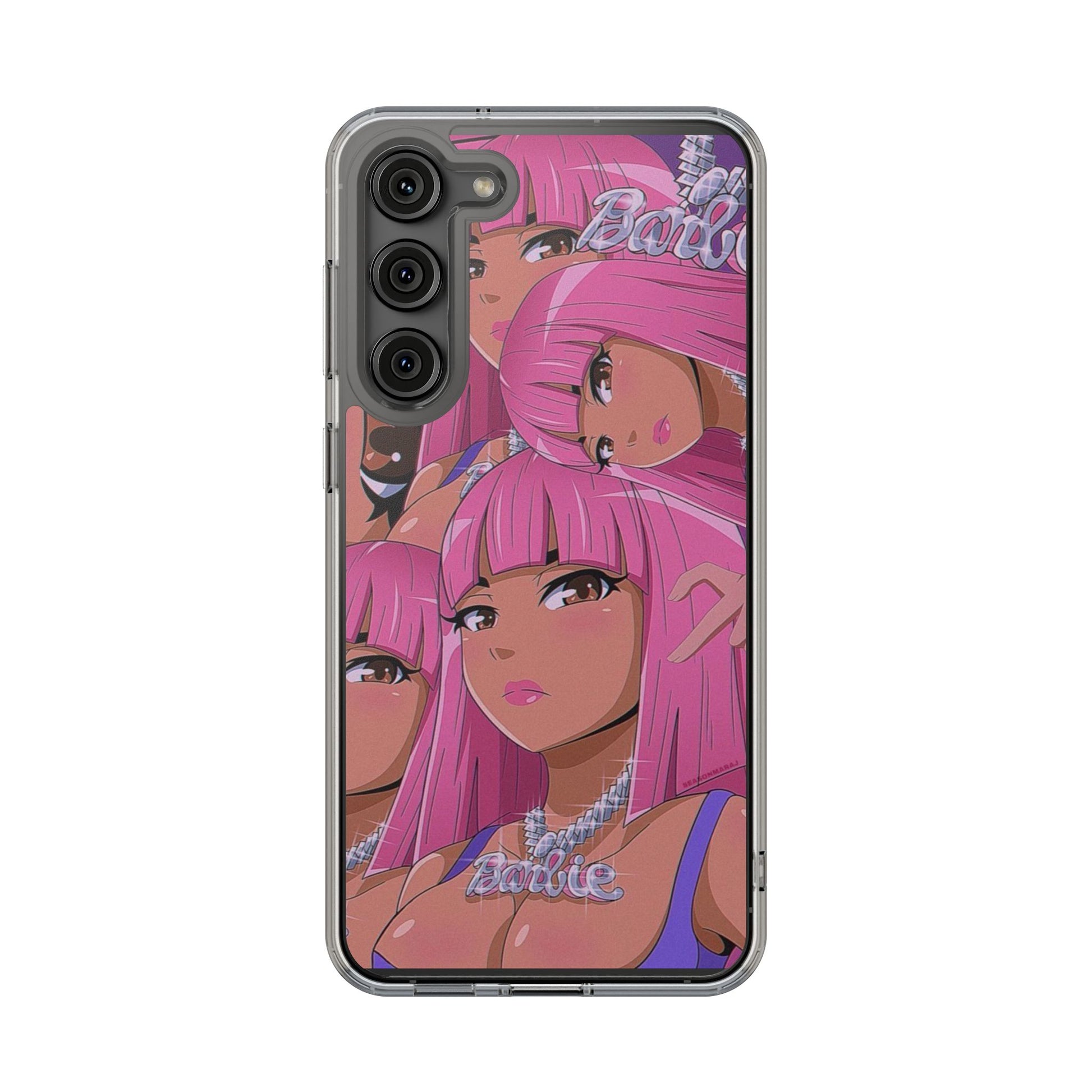 Barbie-Inspired Clear Phone Case - Trendy Protective Cover for Fashion Lovers