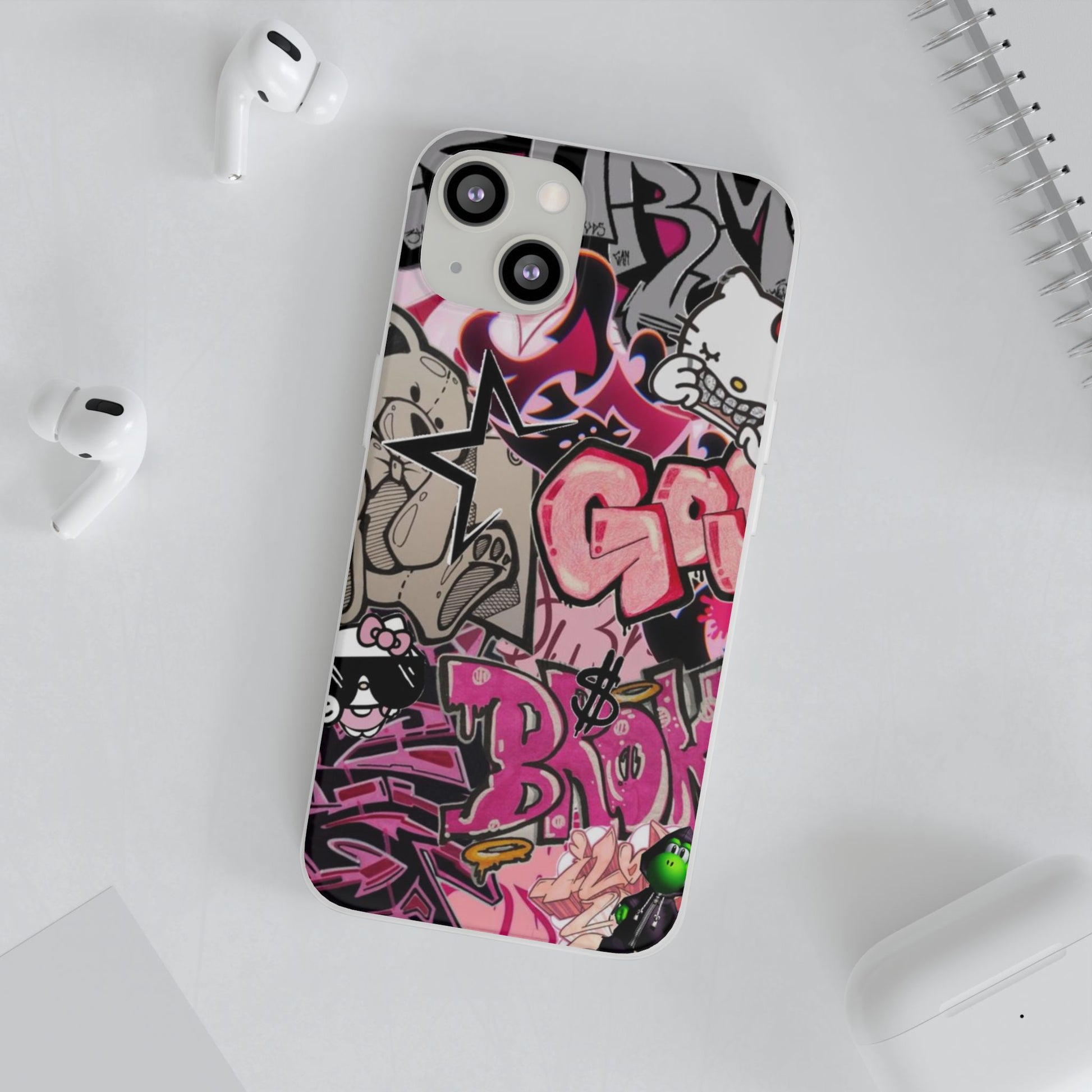 Urban Graffiti Flexi Cases - Colorful Street Art Phone Cover for Trendsetters