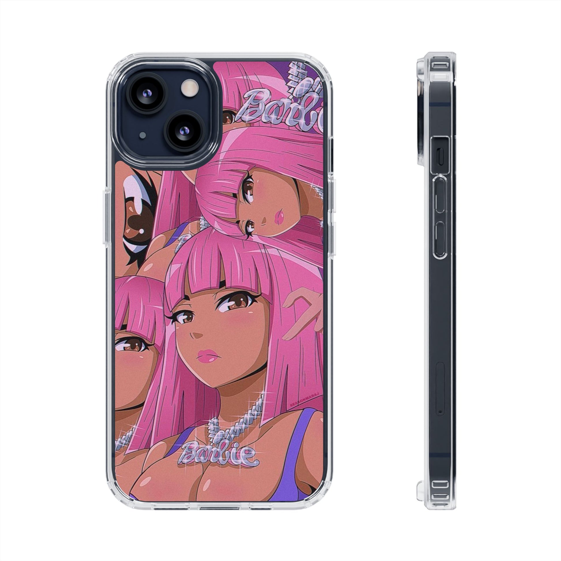 Barbie-Inspired Clear Phone Case - Trendy Protective Cover for Fashion Lovers