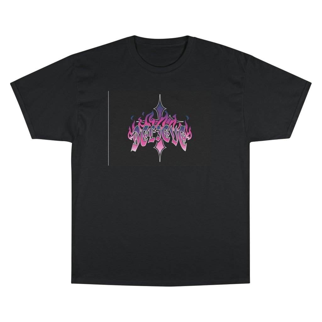 Champion Graphic Tee - Edgy Flame Design, Perfect for Streetwear Lovers