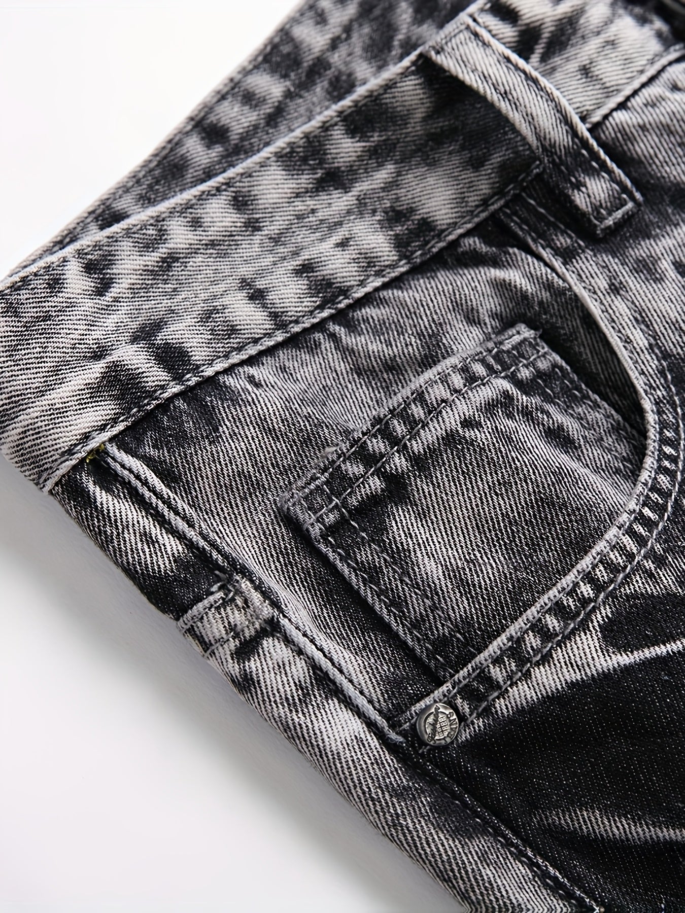 [Ripped Faux Denim] Classic Ripped Faux Denim - Straight Fit Faux Denim for Men