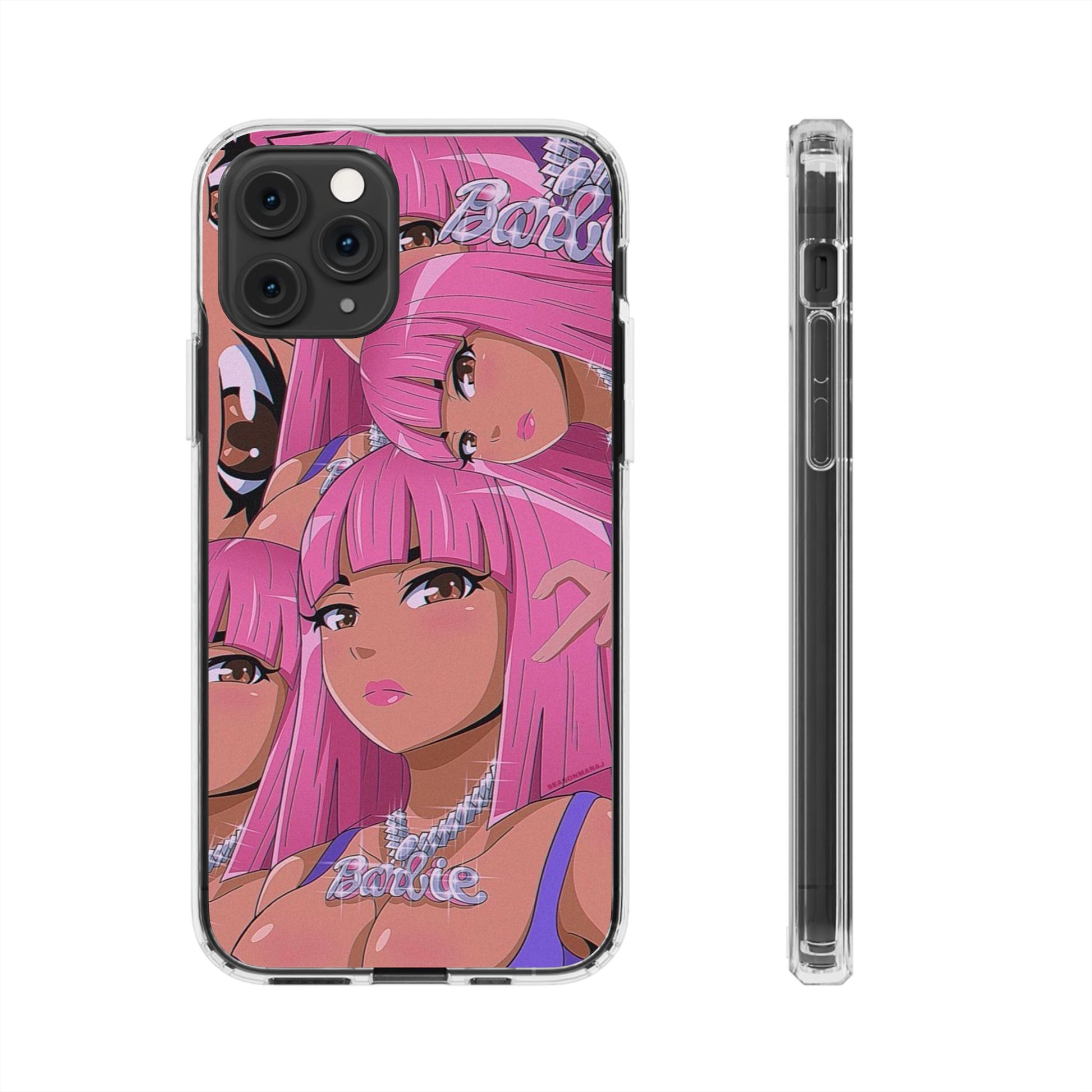 Barbie-Inspired Clear Phone Case - Trendy Protective Cover for Fashion Lovers