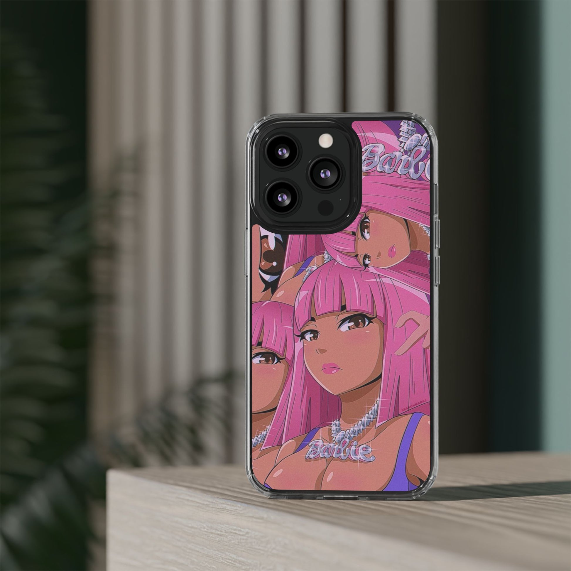 Barbie-Inspired Clear Phone Case - Trendy Protective Cover for Fashion Lovers
