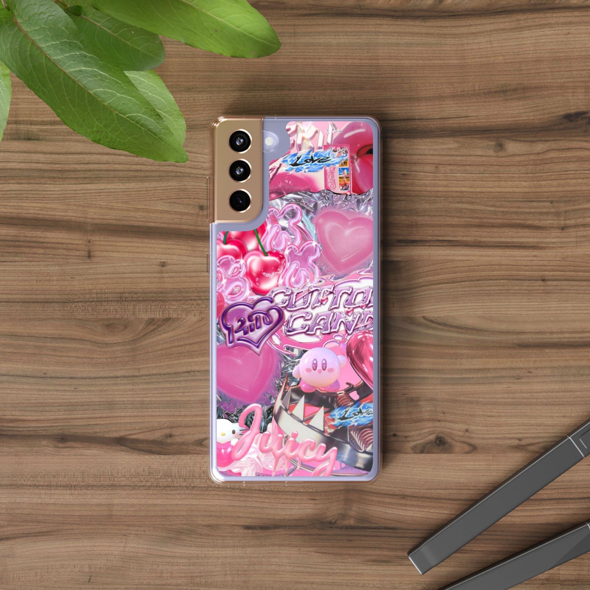Juicy Candy Clear Phone Cases - Cute Cherry Heart Design for Sweet Lovers