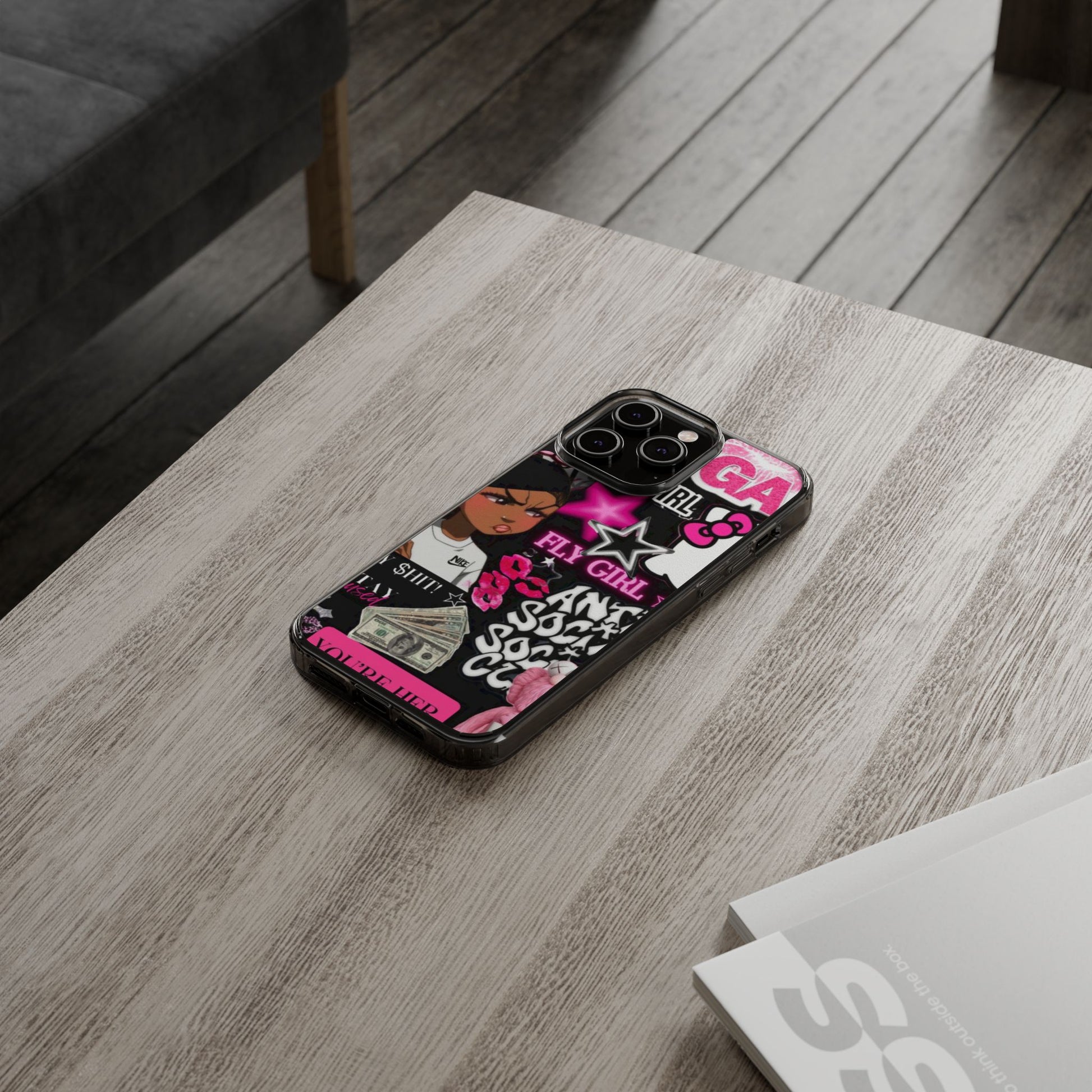 Trendy Clear Phone Case - Bold & Playful Design for Style Lovers