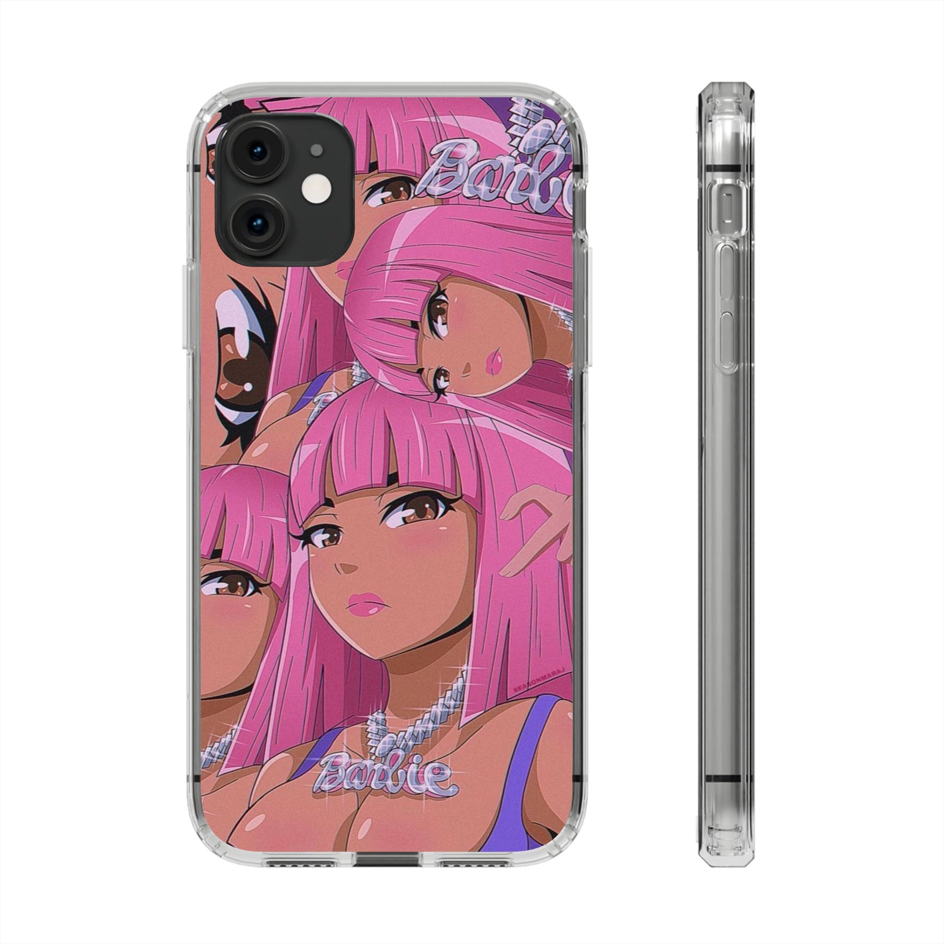 Barbie-Inspired Clear Phone Case - Trendy Protective Cover for Fashion Lovers