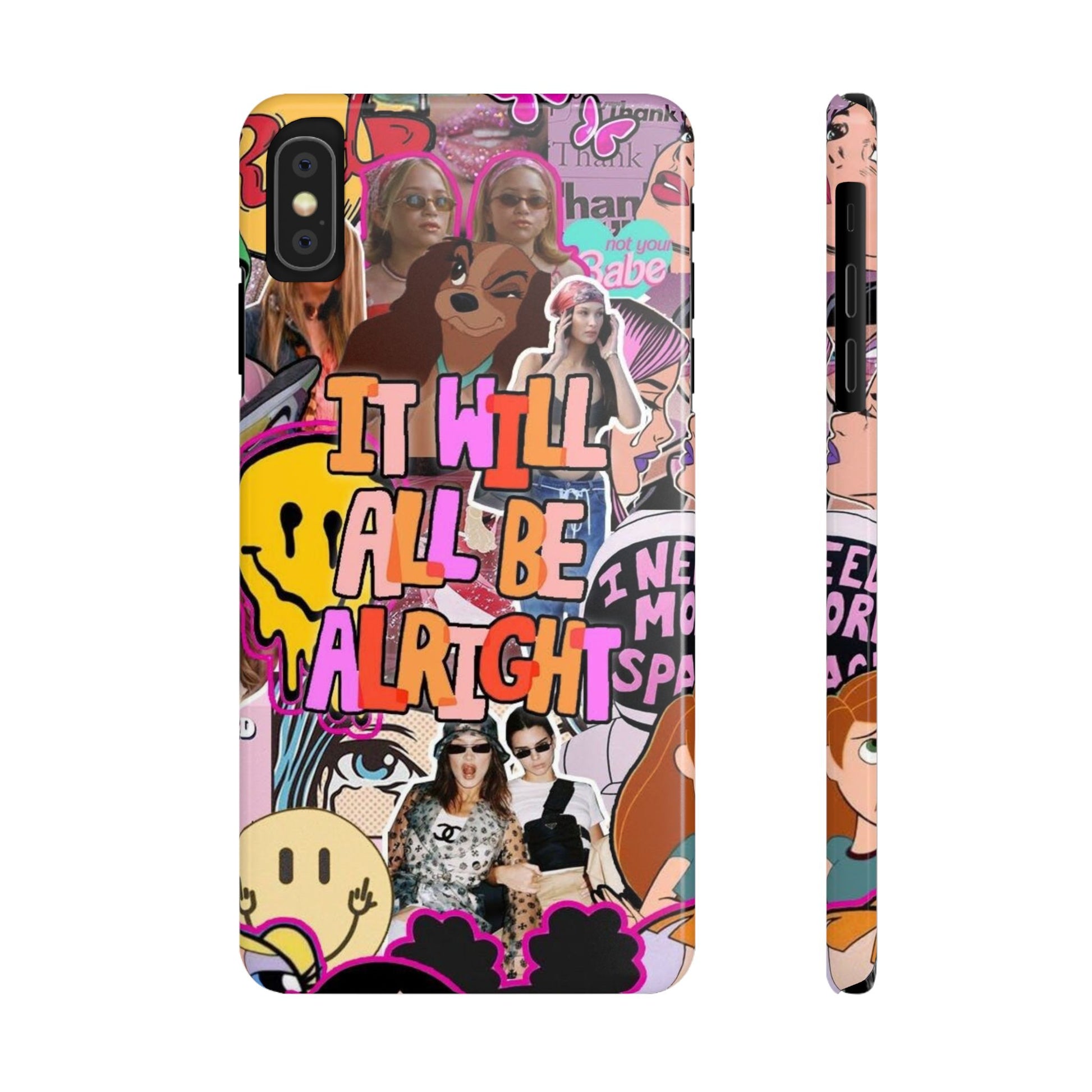 Vibrant Slim Phone Case - 'It Will All Be Alright' Collage Design