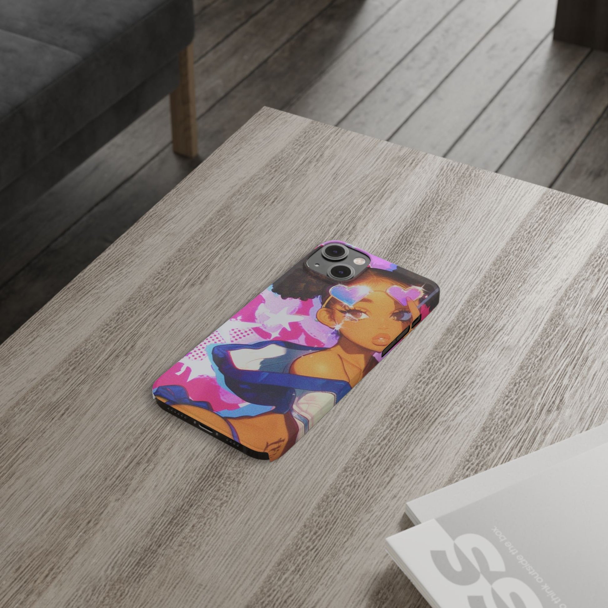 Colorful Anime Slim Phone Cases | Cute Phone Cover, Kawaii Aesthetic, Cartoon Girl, Gifts for Her, Trendy Accessory