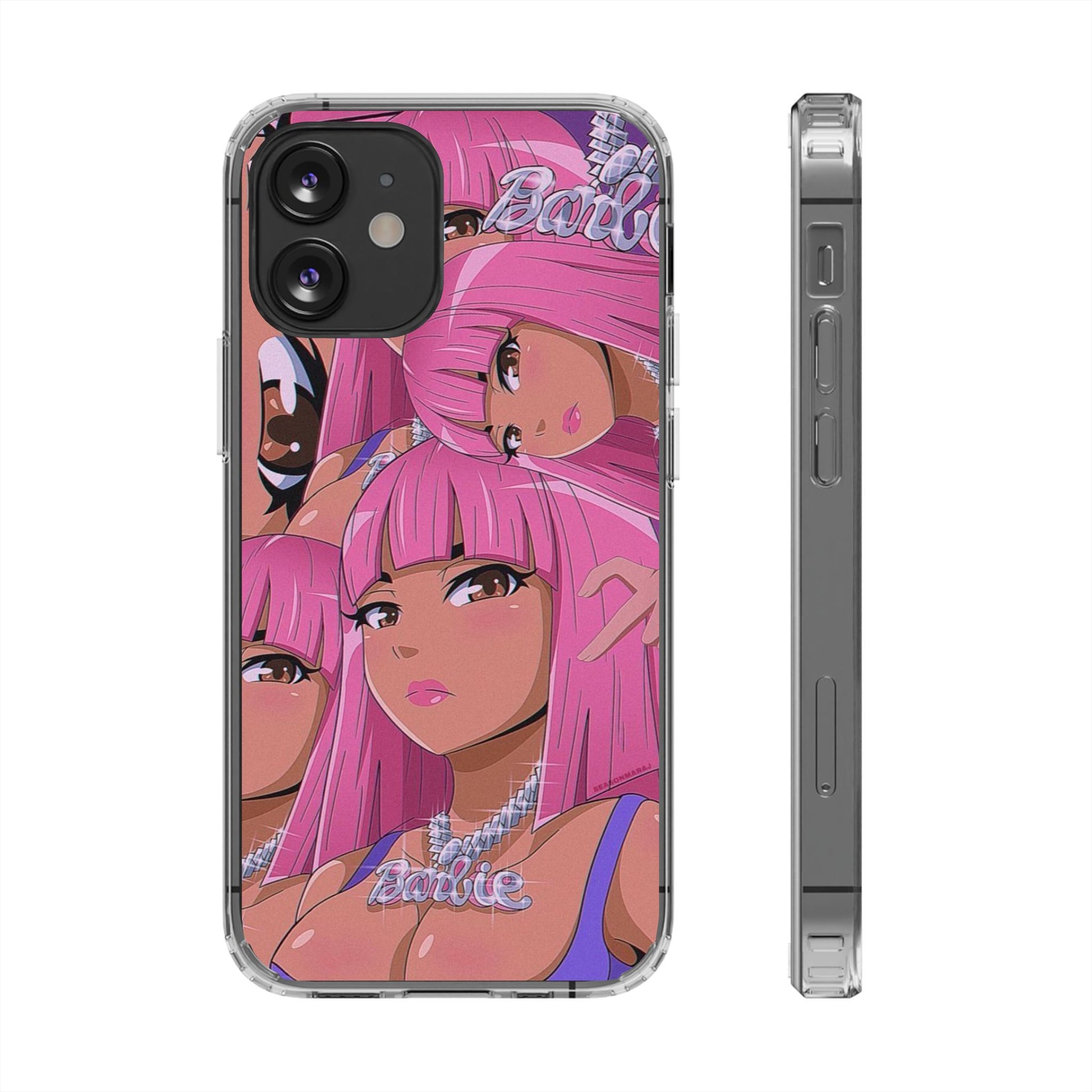 Barbie-Inspired Clear Phone Case - Trendy Protective Cover for Fashion Lovers