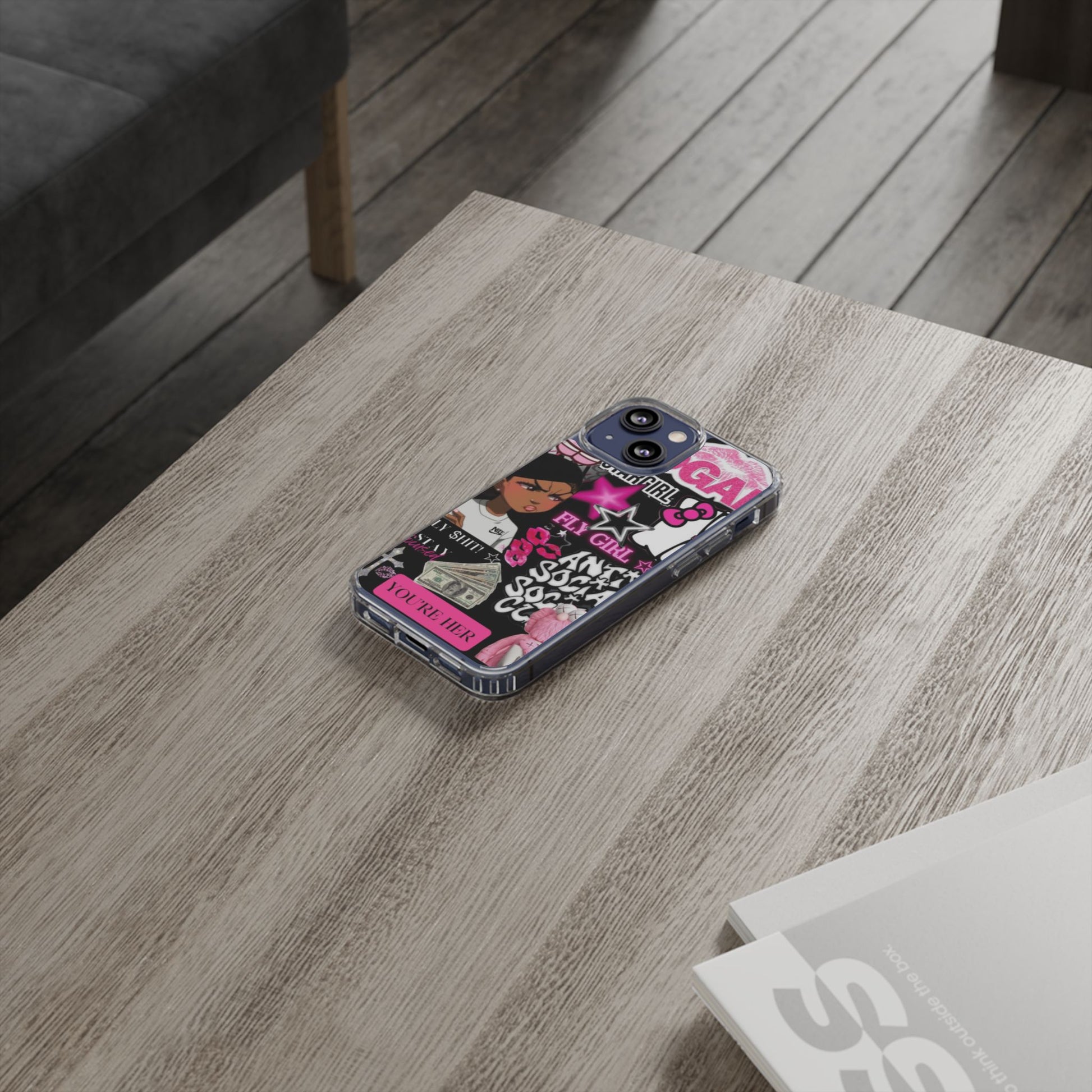 Trendy Clear Phone Case - Bold & Playful Design for Style Lovers