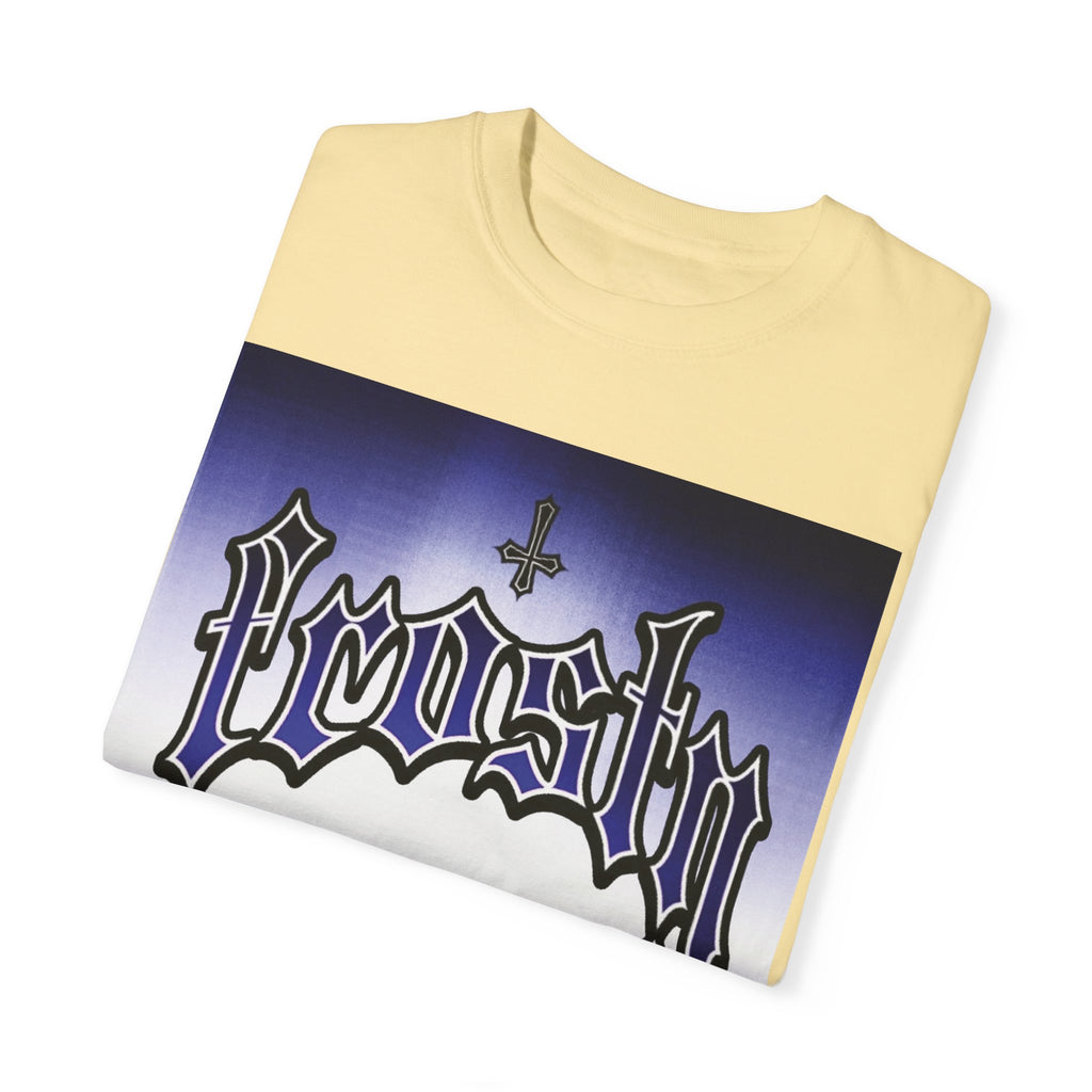 Frosty Male Garment-Dyed T-shirt - Cool Graphic Tee for Streetwear Lovers