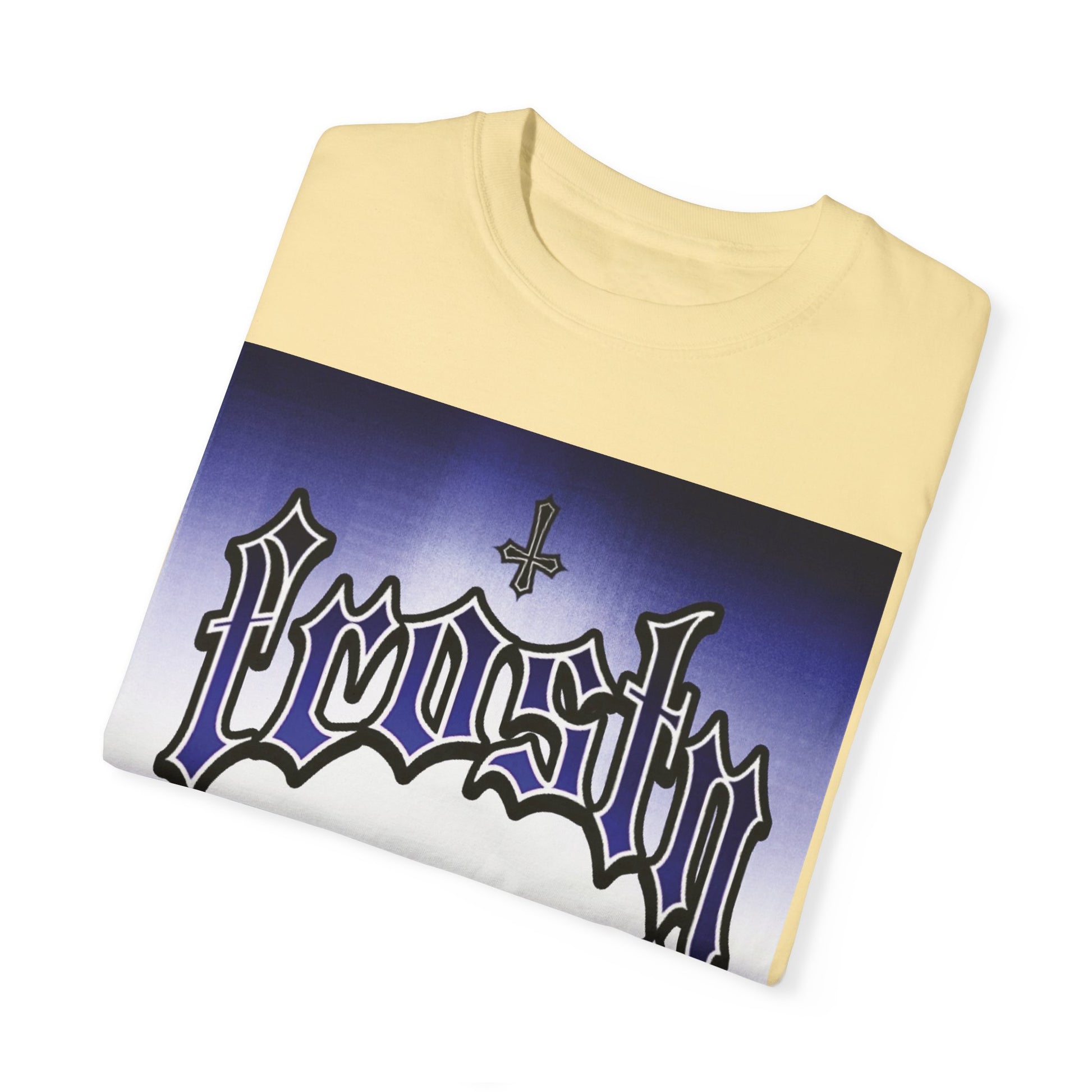 Frosty Male Garment-Dyed T-shirt - Cool Graphic Tee for Streetwear Lovers
