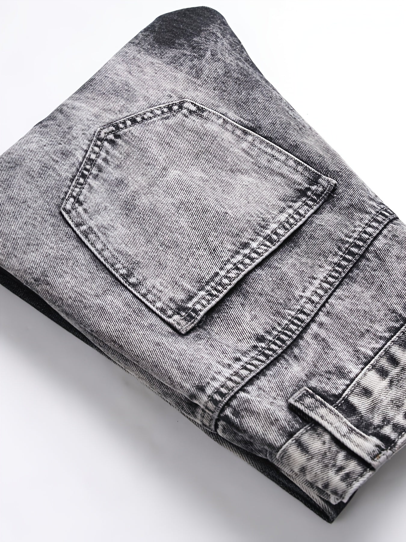[Ripped Faux Denim] Classic Ripped Faux Denim - Straight Fit Faux Denim for Men